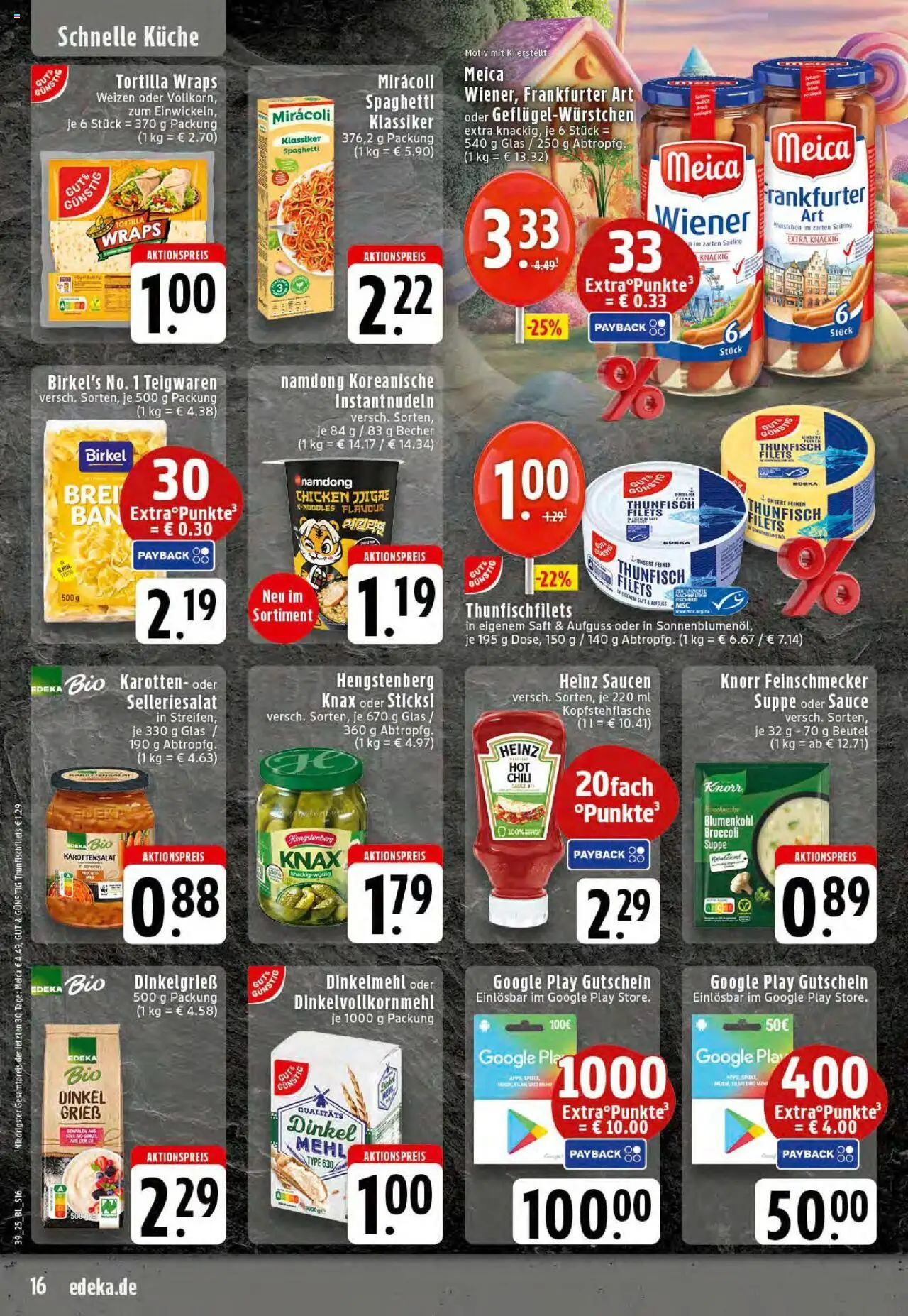 Edeka prospekt Dortmund-Eving	 – gültig ab 21.09.2025 | Seite: 16 | Produkte: Mehl, Thunfisch, Knorr, Blumenkohl