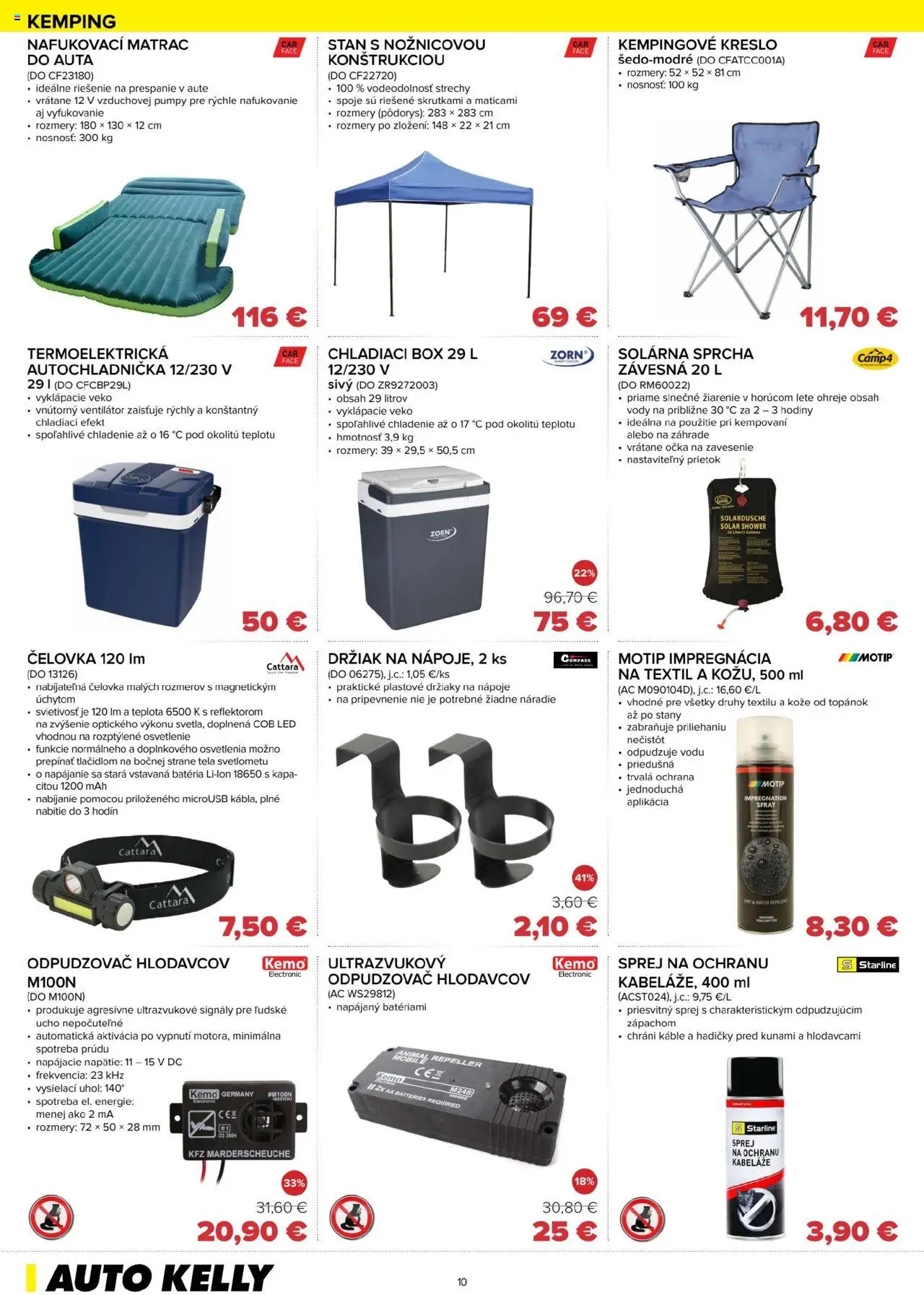 Auto Kelly leták │ platný od 29.07.2025 | Strana: 10 | Produkty: Matrac, Osvetlenie, Chladiaci box, Hodiny