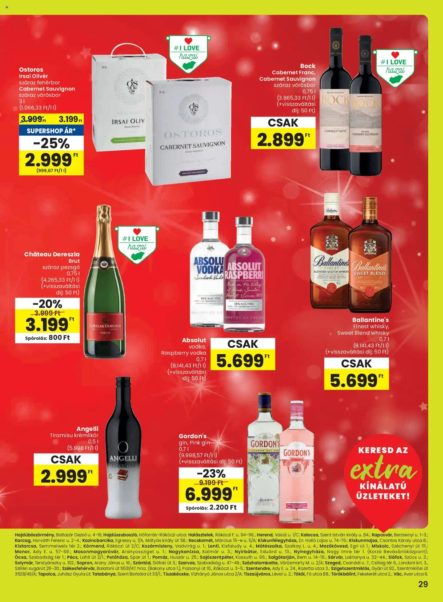 Spar akciós ujság - amely érvényes a következő dátumtól: 18.12.2025 | Oldal: 2 | Termékek: Tiramisu, Krémlikőr, Gin, Whisky