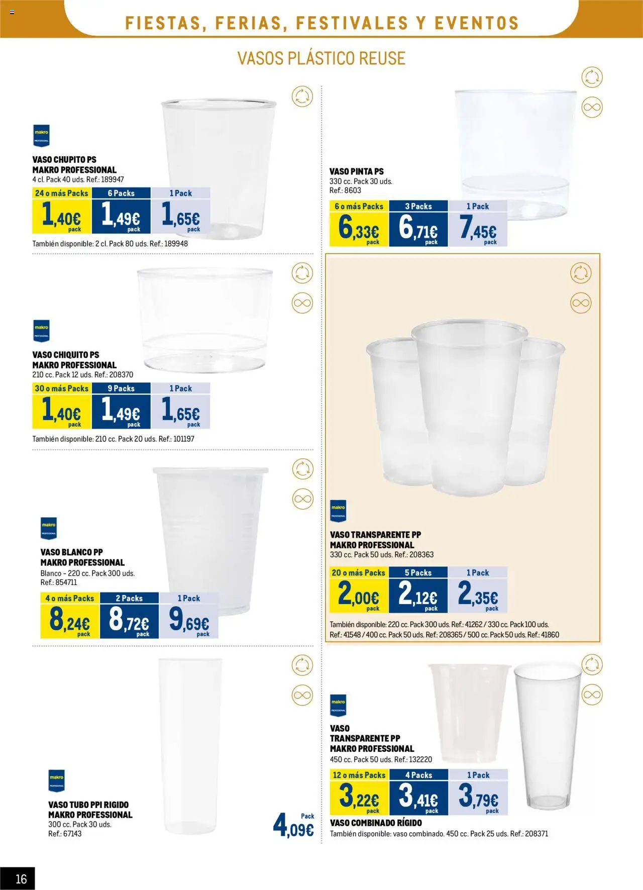 Makro - Desechables Take Away Canarias │ válido desde el 07.07.2025 | Página: 16 | Productos: Vasos, Vaso pinta