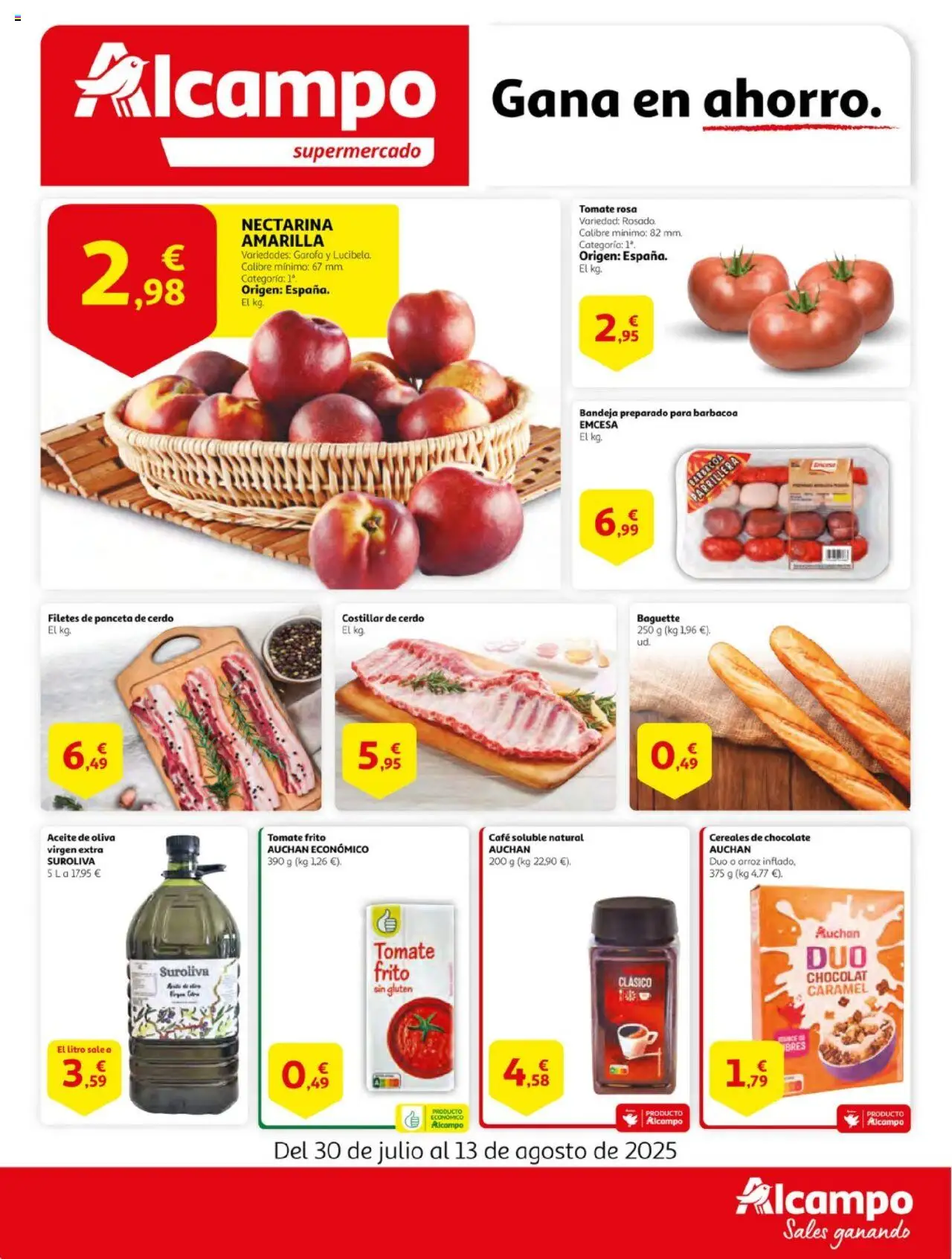 Alcampo - HG Maxi Zamora │ válido desde el 30.07.2025 | Página: 1 | Productos: Ηλεκτρικός φούρνος, Chocolate, Aceite de oliva, Bandeja