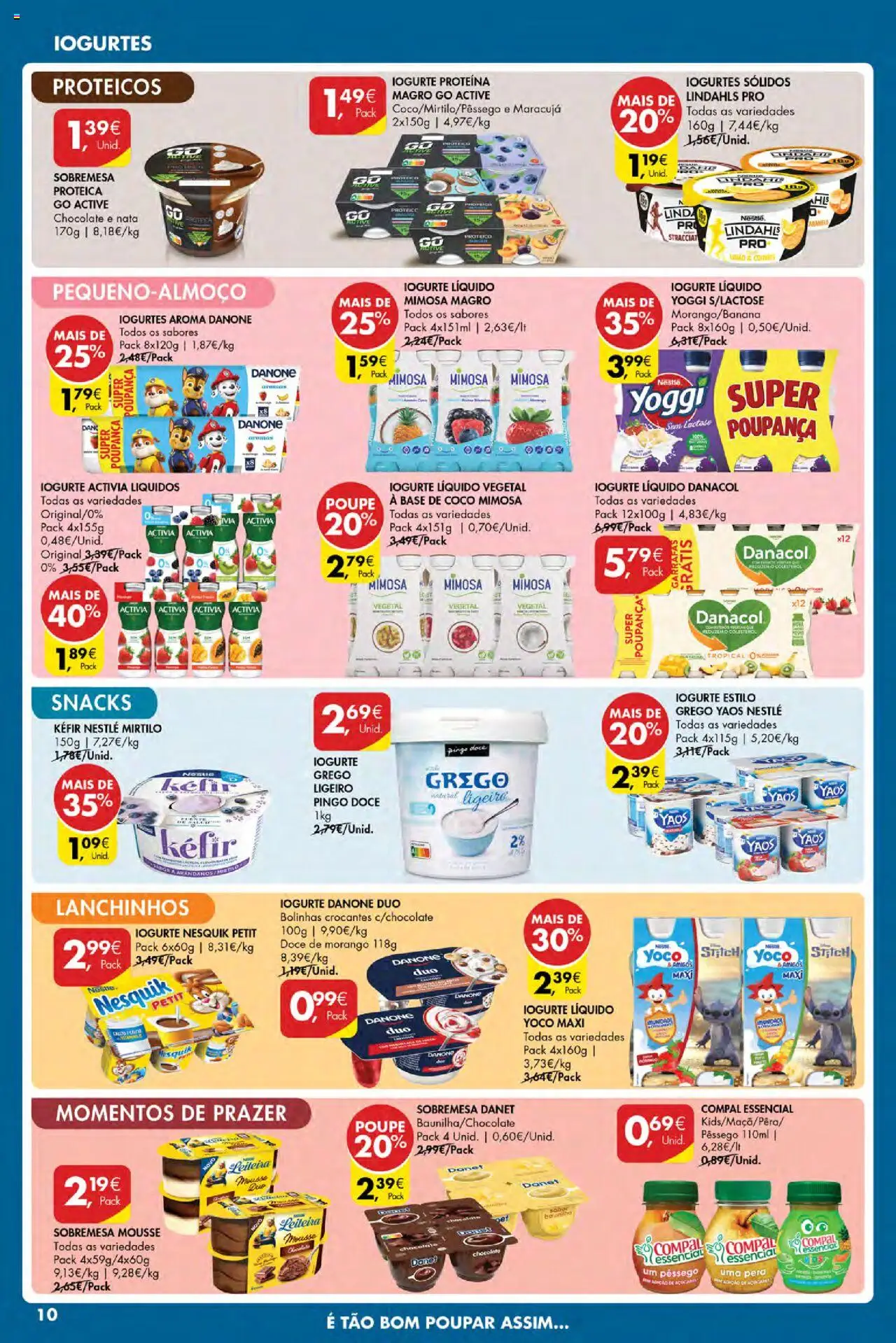 Pingo Doce Poupe Esta Semana Açores │ válido de 04.09.2025 | Página: 10 | Produtos: Iogurtes, Iogurte, Chocolate, Iogurte liquido