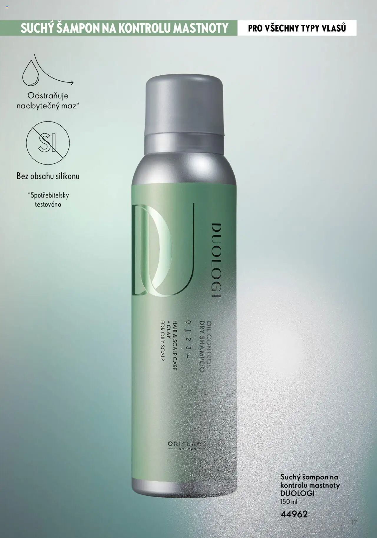 Oriflame katalog Duologi od 02.05.2023 | Strana: 17 | Produkty: Suchý šampon, Šampon