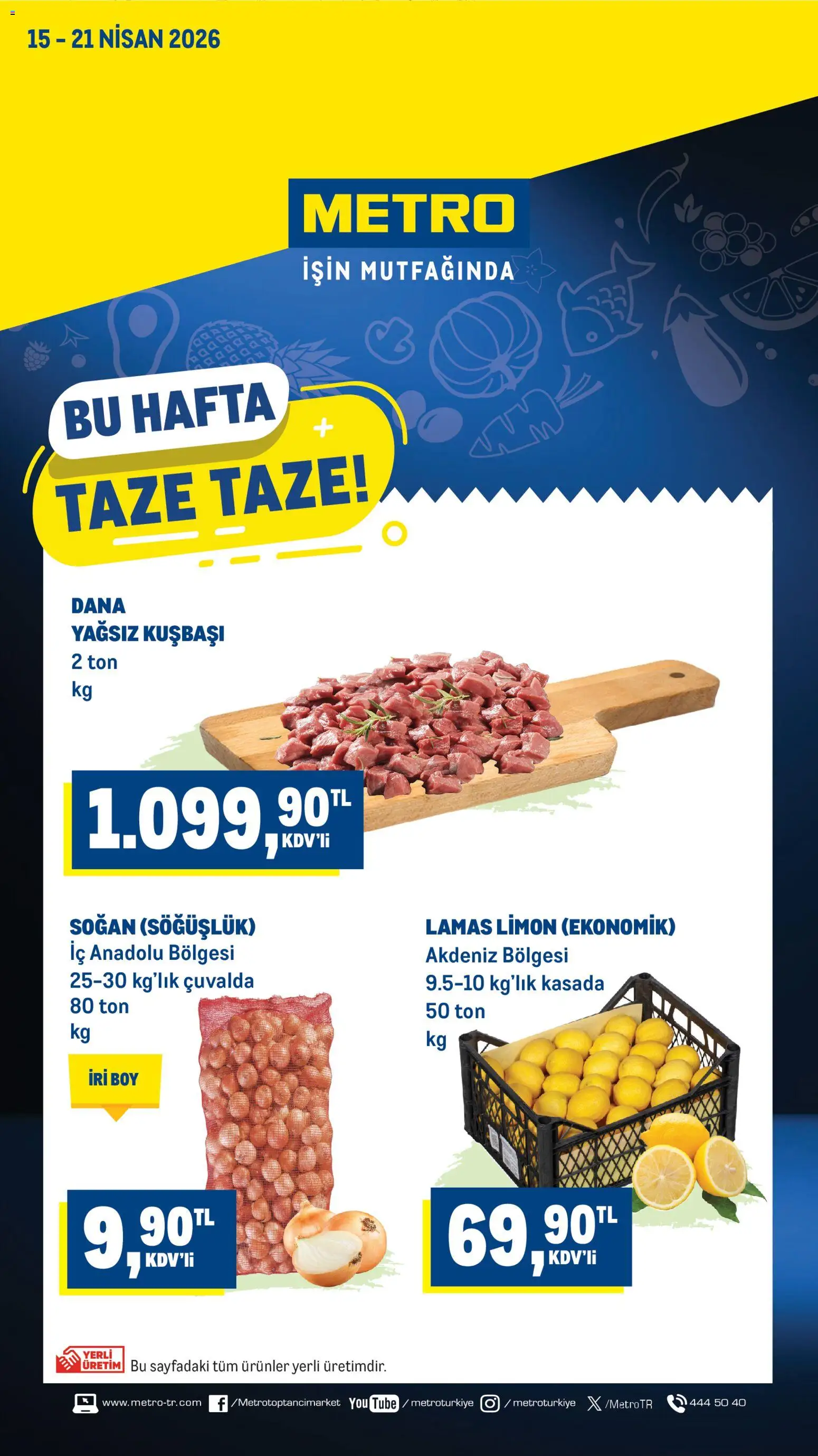 Metro Katalog - 15.04.2026 tarihinden itibaren geçerlidir | Sayfa: 1 | Ürünler: Soğan, Limon