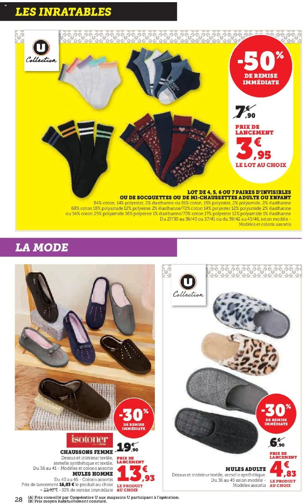 {H1} | Page: 28 | Produits: Coton, Chaussons
