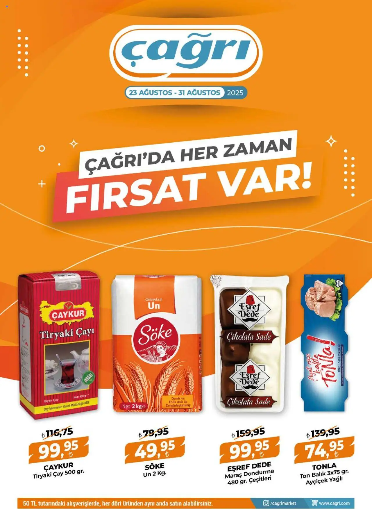 Çağrı Market Katalog - 23.08.2025 tarihinden itibaren geçerlidir | Sayfa: 1 | Ürünler: Çikolata, Balık, Çay, Ton balığı