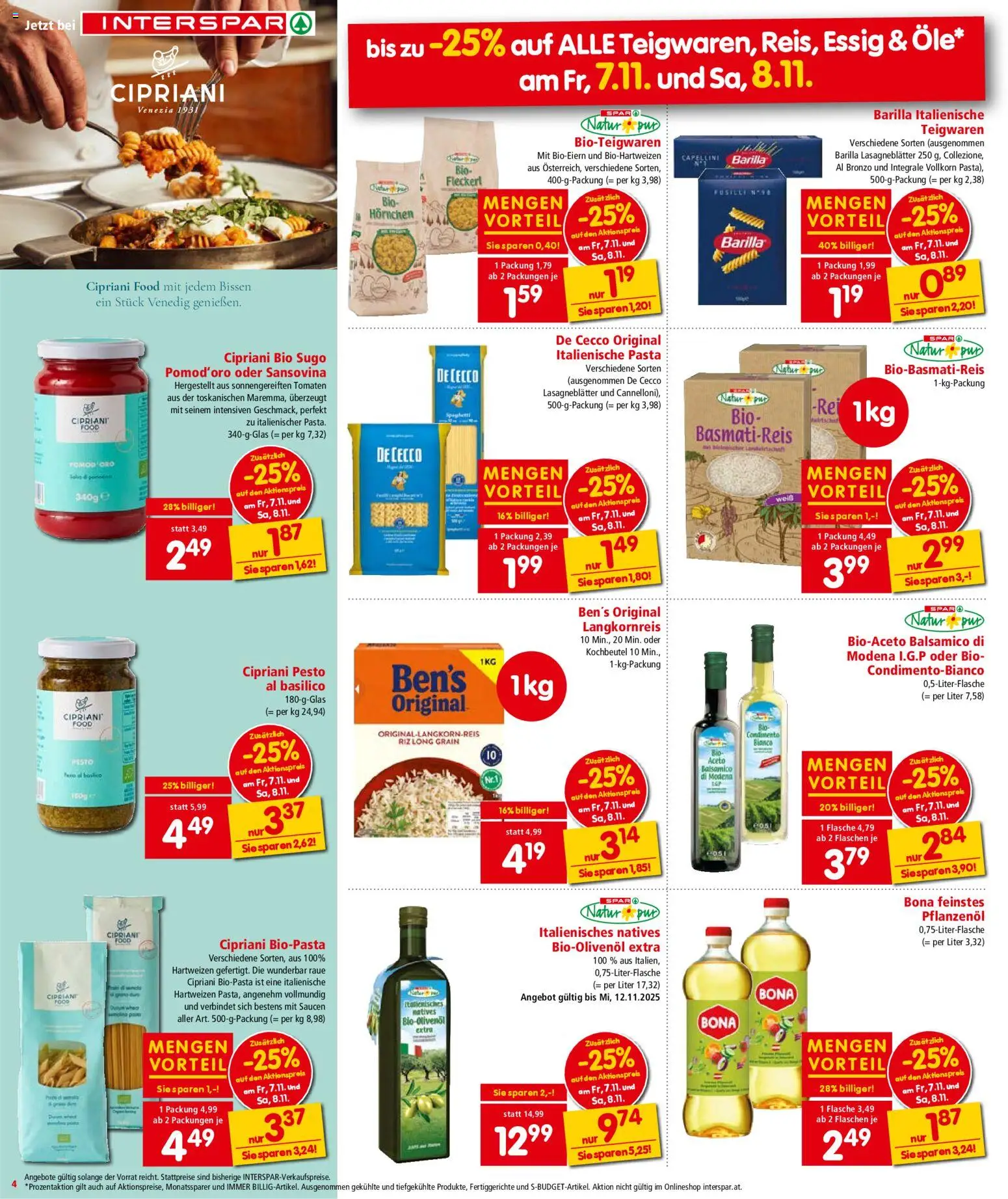 Interspar Flugblatt - Salzburg gültig ab 06.11.2025 | Seite: 5 | Produkte: Pasta, Fertiggerichte, Wein, Tomaten