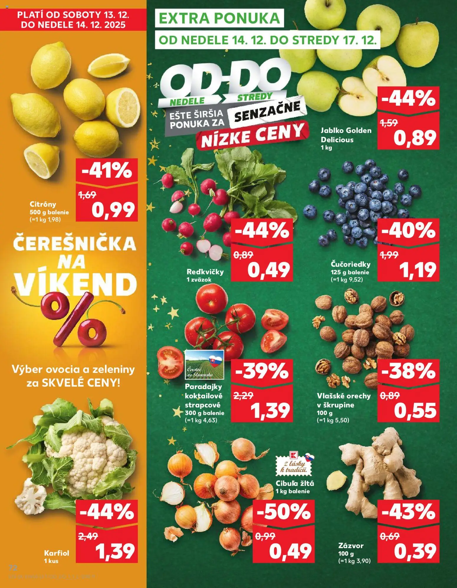 Nové Kaufland akcie – leták je platný od 11.12.2025 | Strana: 72 | Produkty: Zázvor, Karfiol, Apple, Čučoriedky