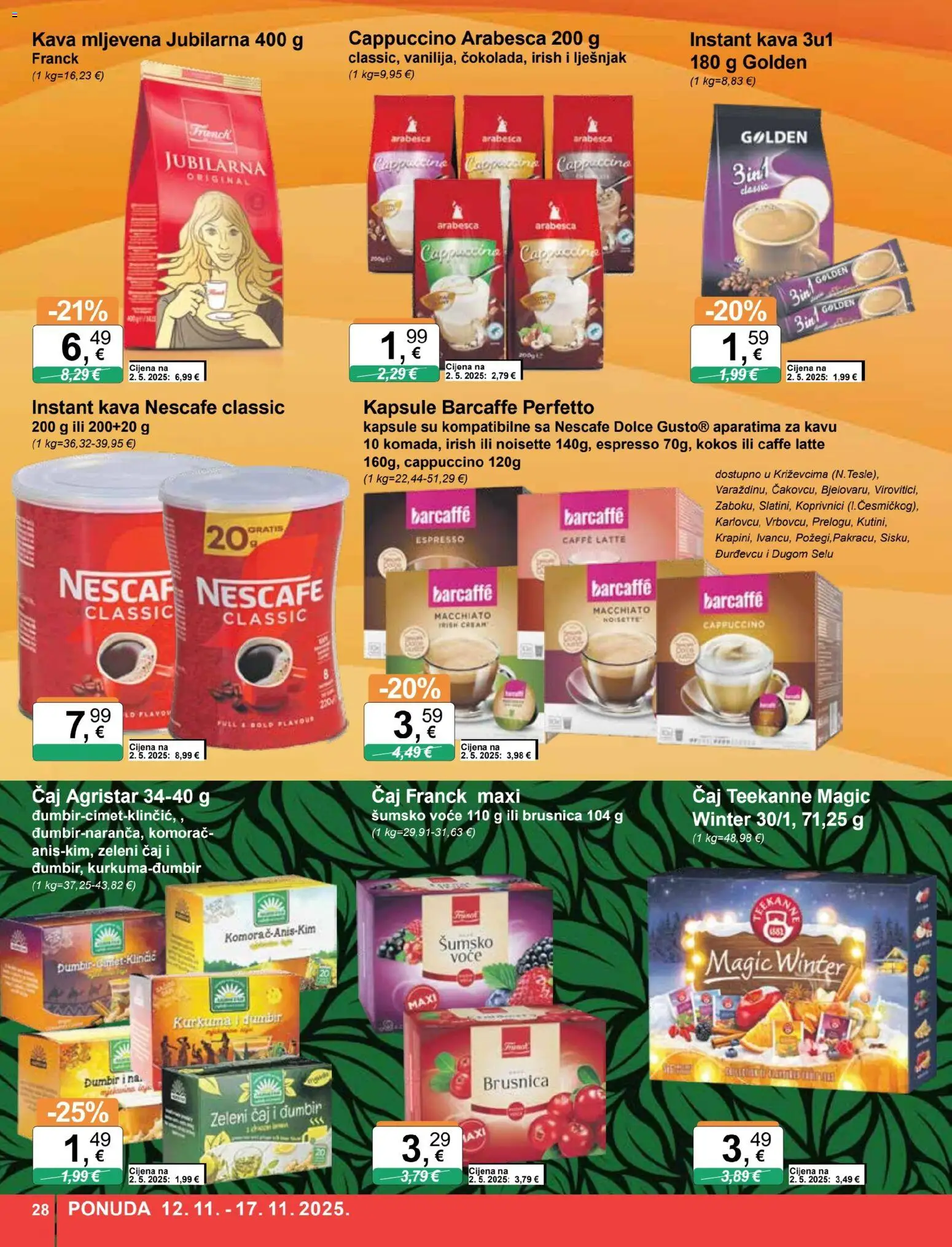 KTC katalog | vrijedi od 12.11.2025 | Stranica: 28 | Proizvodi: Nescafe, Kava, Čaj, Lješnjak