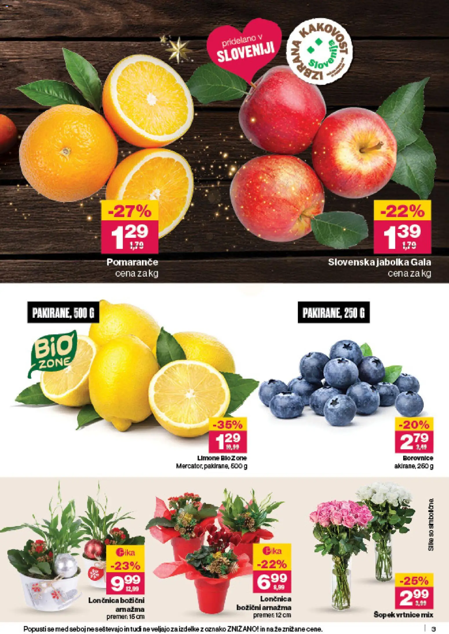 Novi Mercator katalog ponudbe – veljaven od 18.12.2025 | Stran: 3 | Izdelki: Šopek, Jabolka, Pomarance, Borovnice