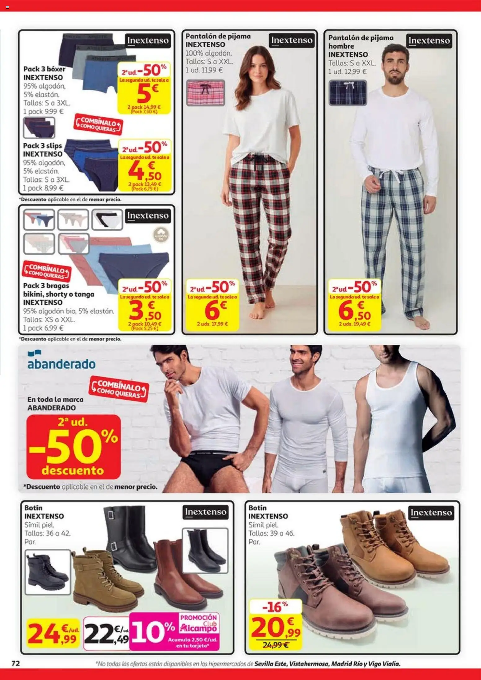Alcampo - HG Madrid Unificado  │ válido desde el 23.10.2025 | Página: 72 | Productos: Bragas, Pijama, Té