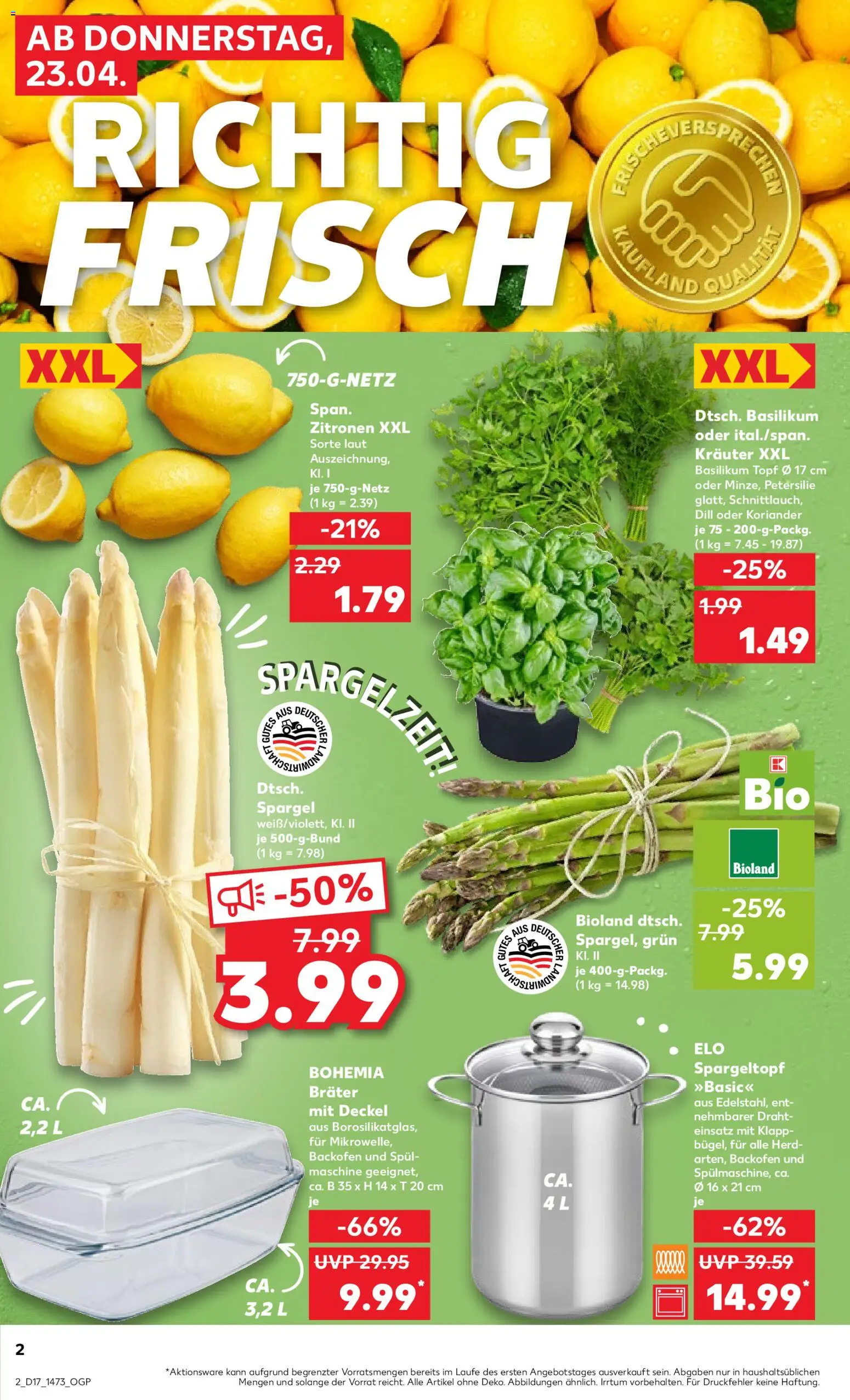 Kaufland Prospekt Berlin	 – gültig ab 23.04.2026 | Seite: 2 | Produkte: Herd, Backofen, Petersilie, Zitronen