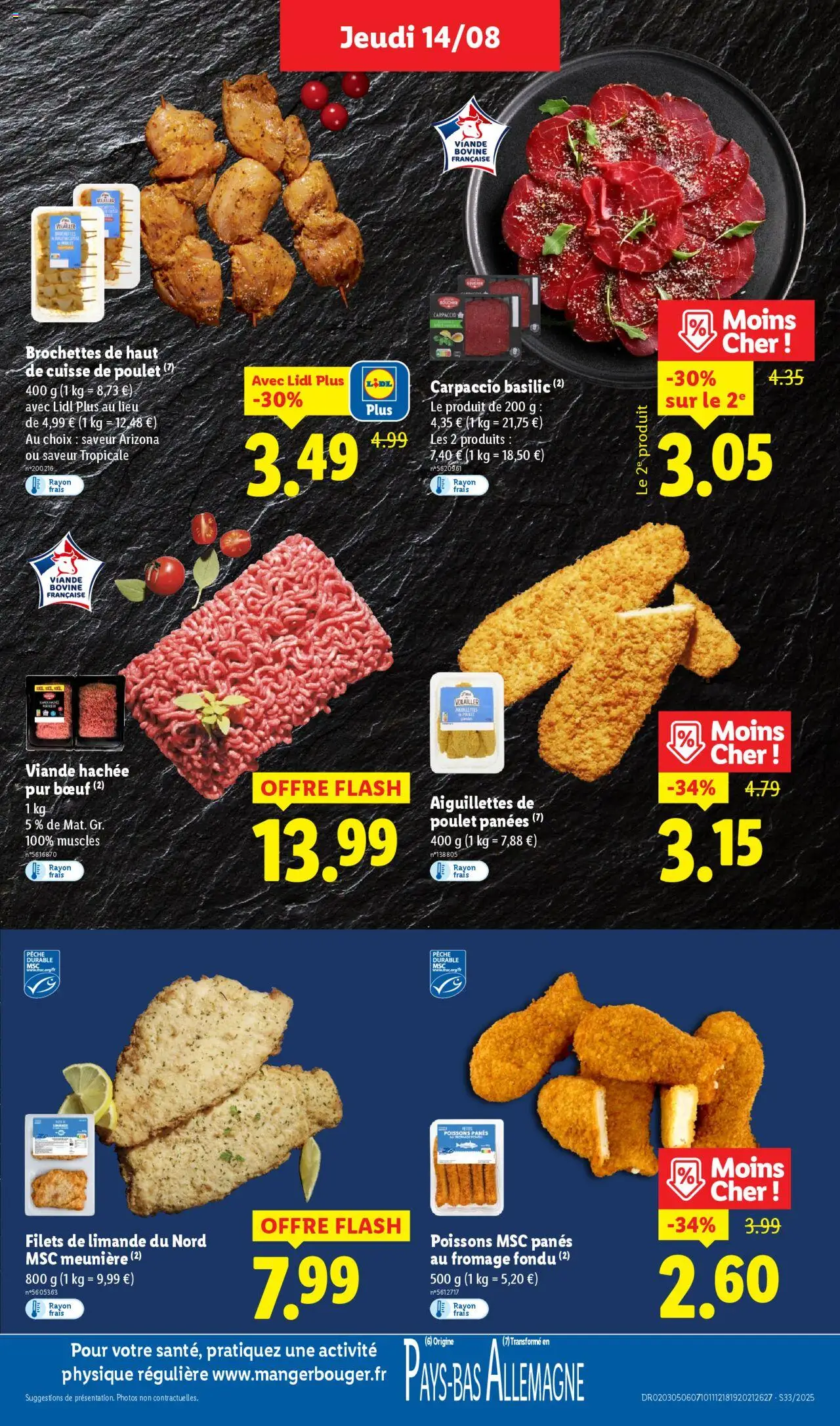 | Page: 7 | Produits: Pêche, Viande hachée, Cuisse de poulet, Viande bovine