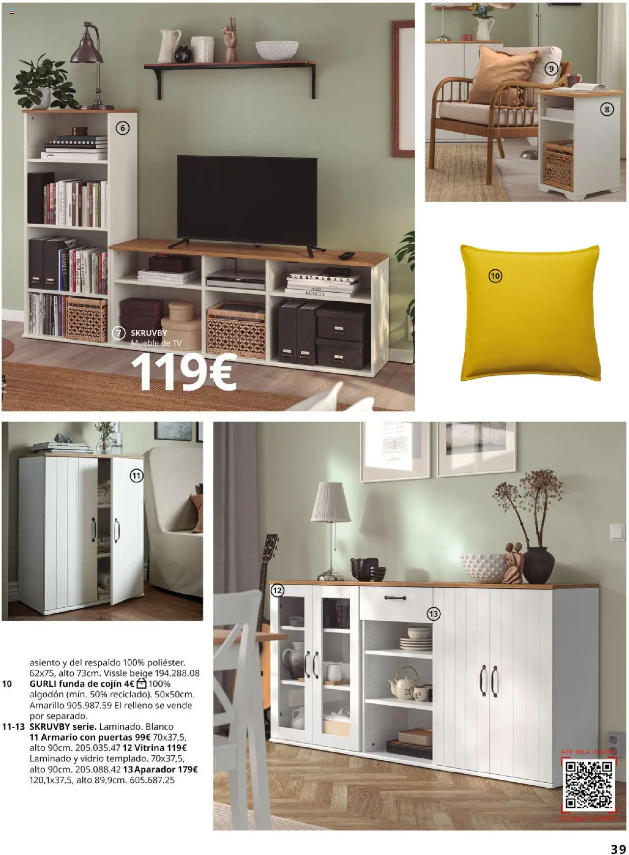 Catálogo IKEA Salones │ válido desde el 01.09.2025 | Página: 39 | Productos: Funda, Funda de cojín, Cojín, Aparador