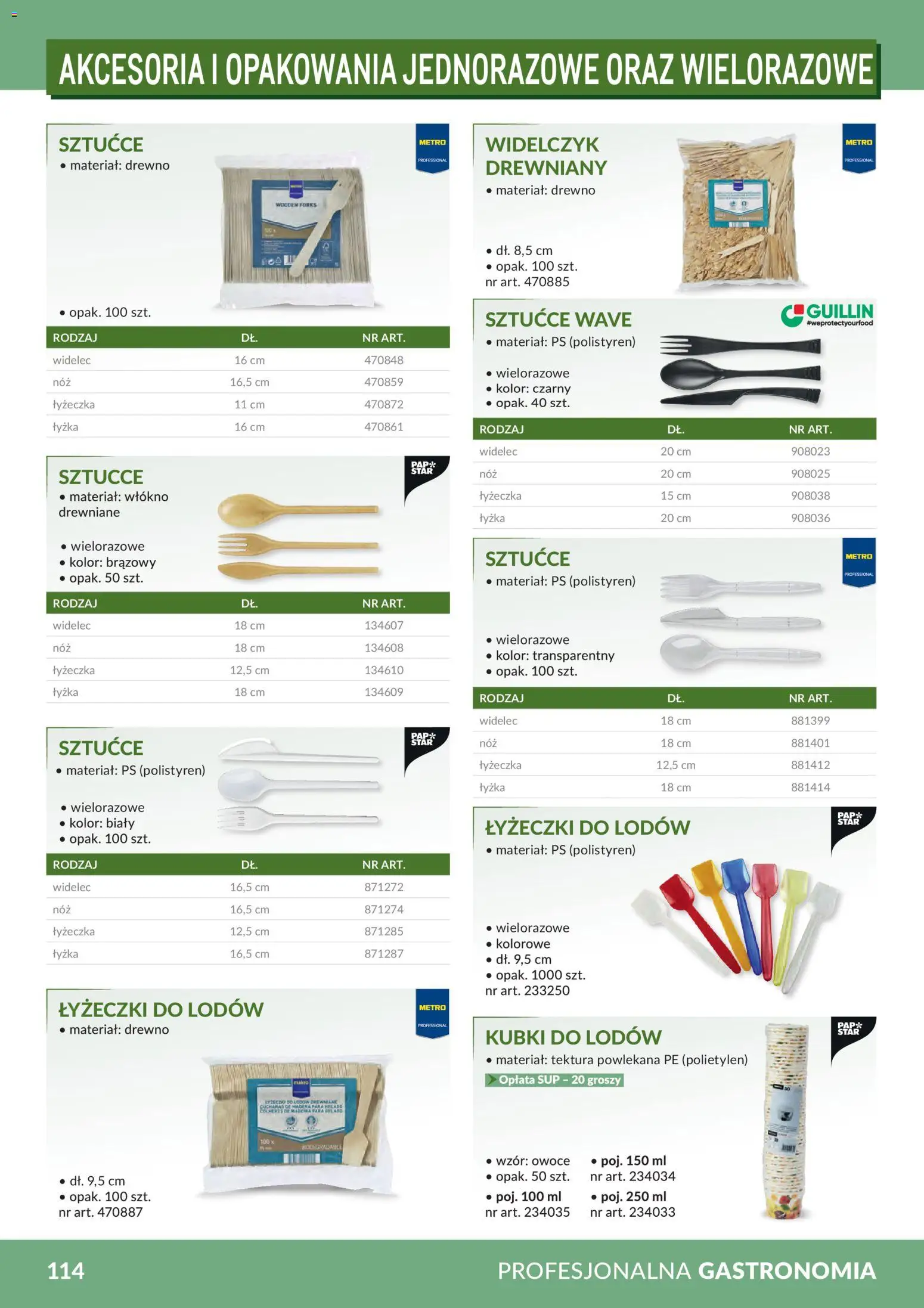 Makro Gazetka - Profesjonalna Gastronomia od 01.02.2026 | Strona: 114 | Produkty: Sztućce, Owoce