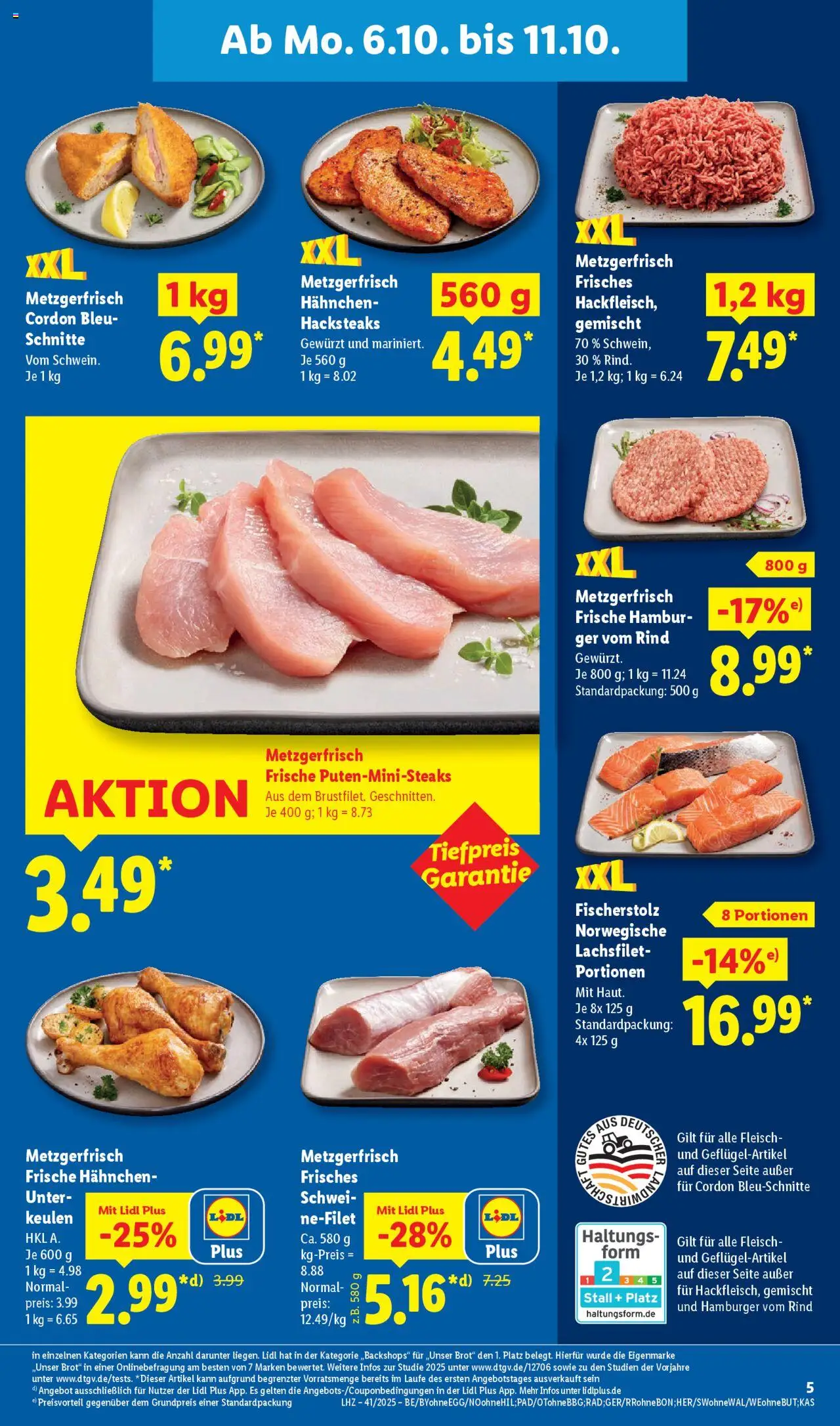 Lidl Prospekt Nagold – gültig ab 06.10.2025 | Seite: 11 | Produkte: Hahnchen, Brot, Fleisch
