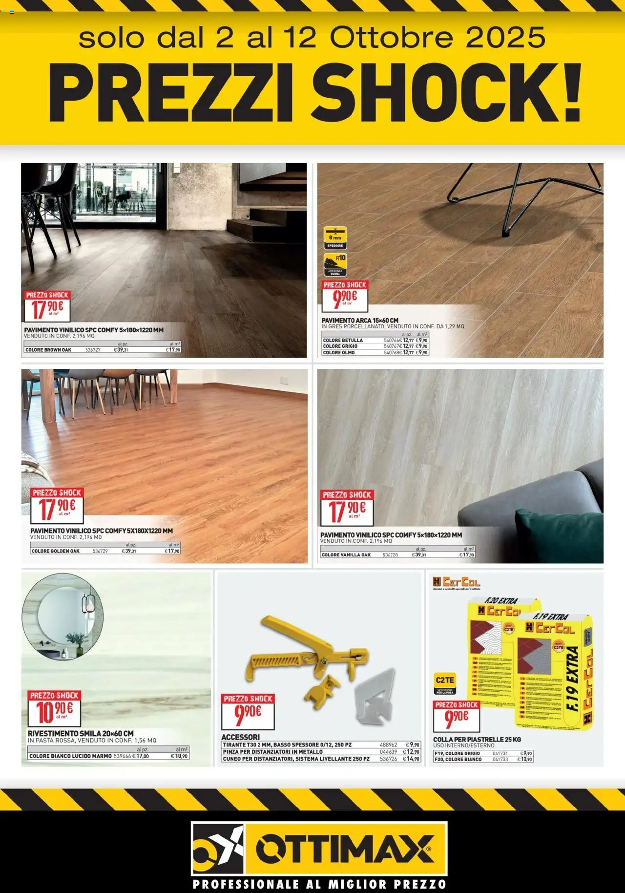 Volantino Ottimax del 02.10.2025 | Pagina: 3 | Prodotti: Pavimento, Pasta, Piastrelle, Colla