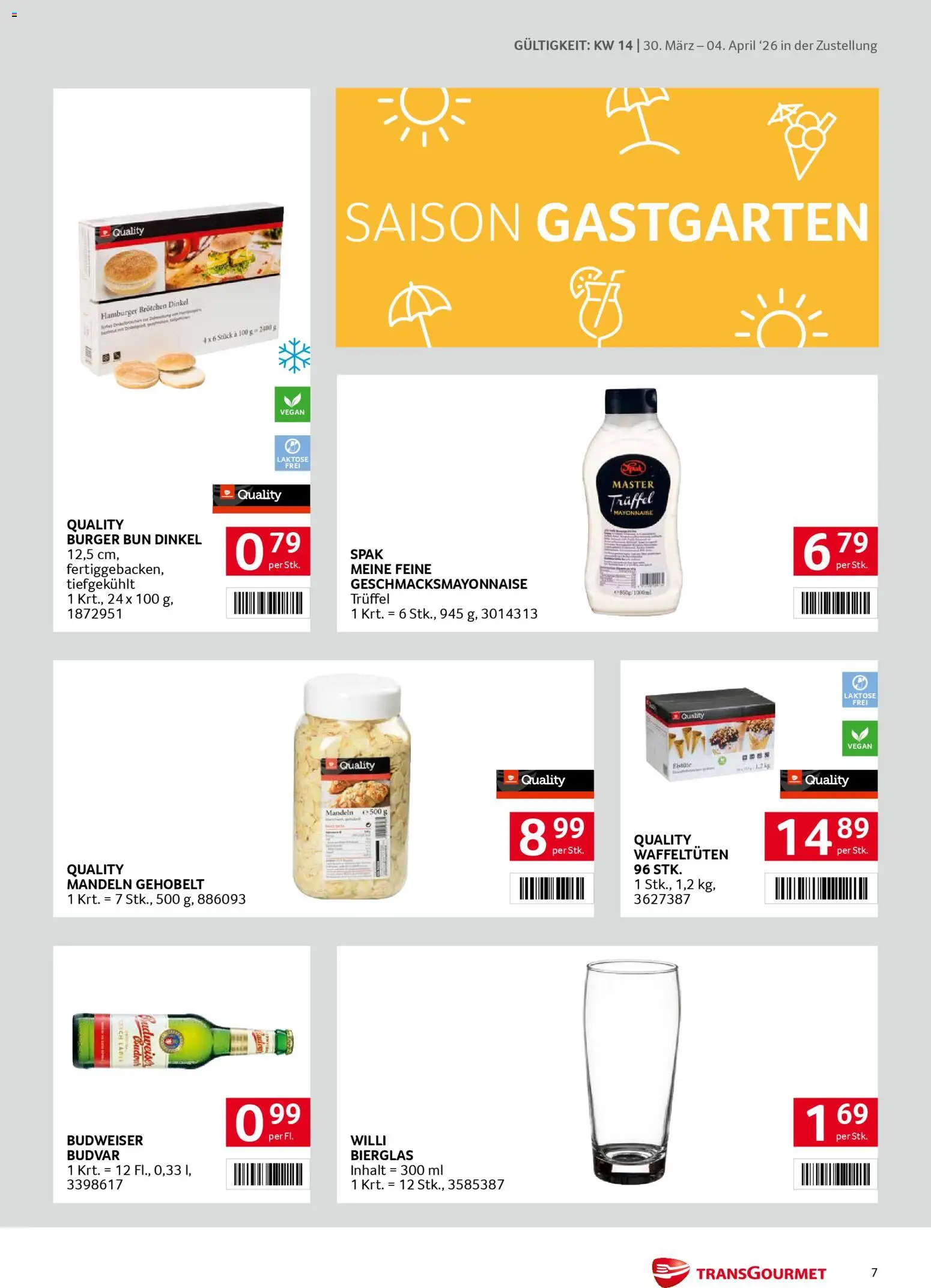 Transgourmet Zustellaktion gültig ab 30.03.2026 | Seite: 7 | Produkte: Mayonnaise