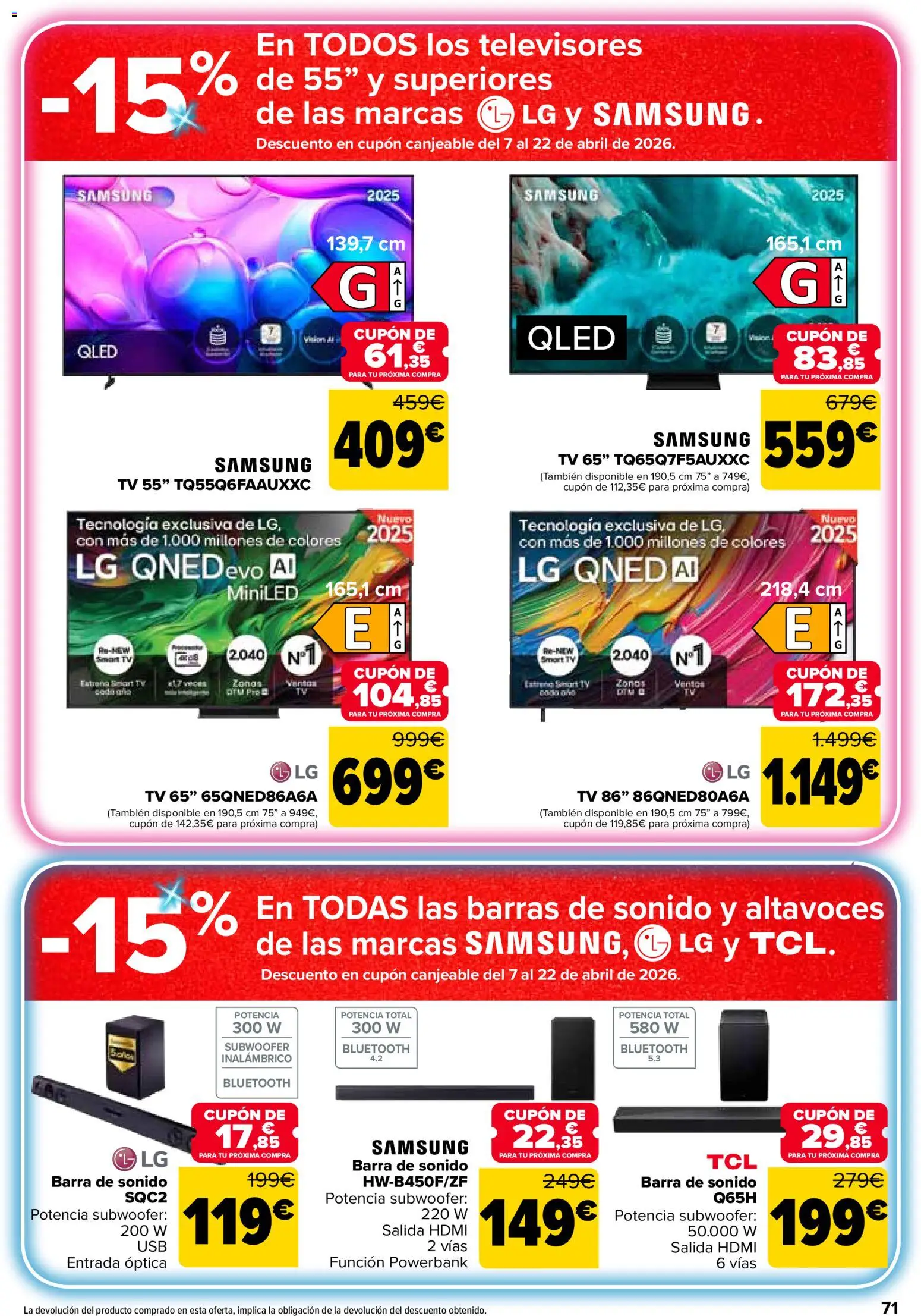 Carrefour folleto │ válido desde el 24.03.2026 | Página: 77 | Productos: Barras de sonido, Καλαμάρι, Altavoces