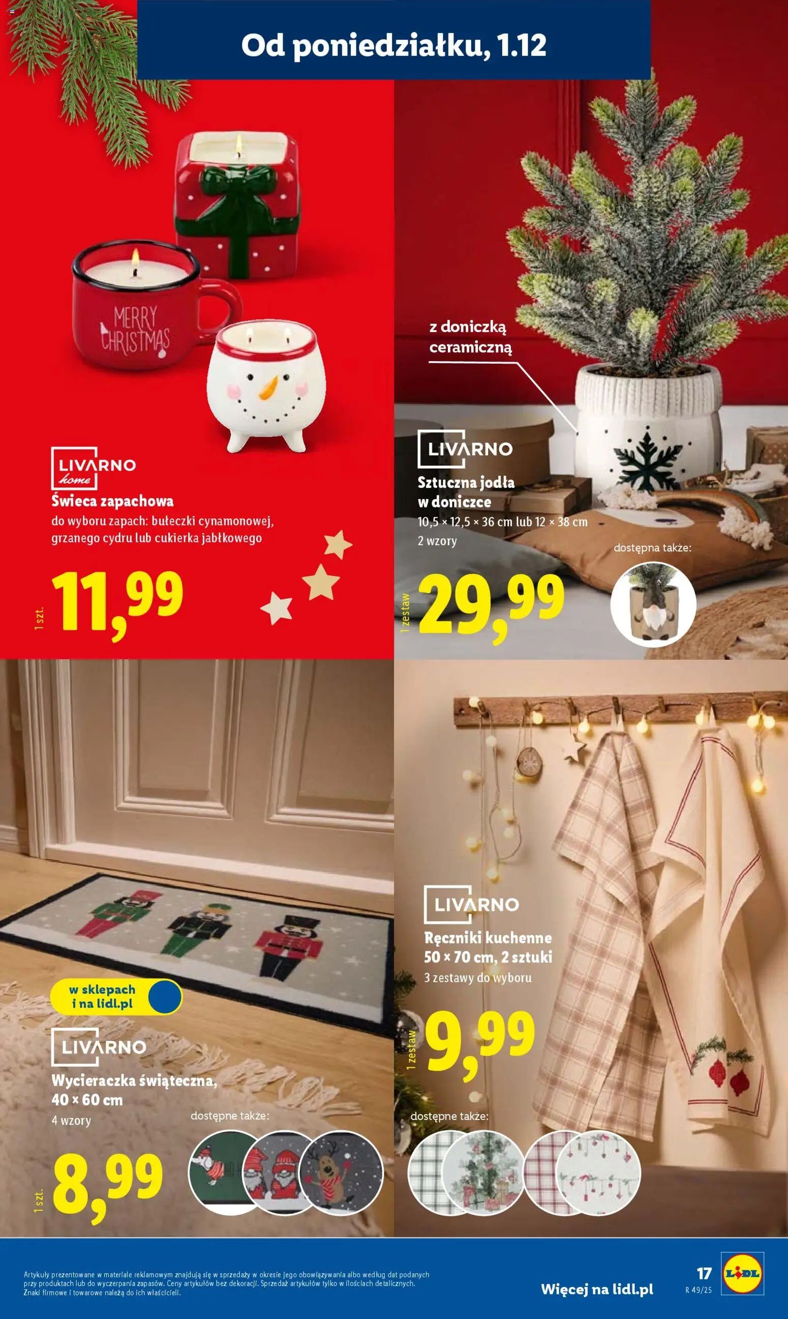 Lidl Gazetka - Cyber Monday od 01.12.2025 | Strona: 23 | Produkty: Ręczniki kuchenne, Wycieraczka, Doniczka, Zapach