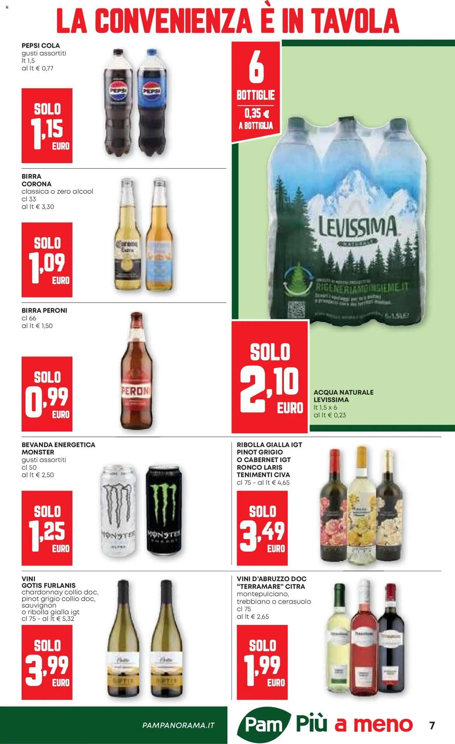 Volantino PAM del 12.02.2026 | Pagina: 7 | Prodotti: Birra, Acqua naturale, Pepsi, Bottiglia