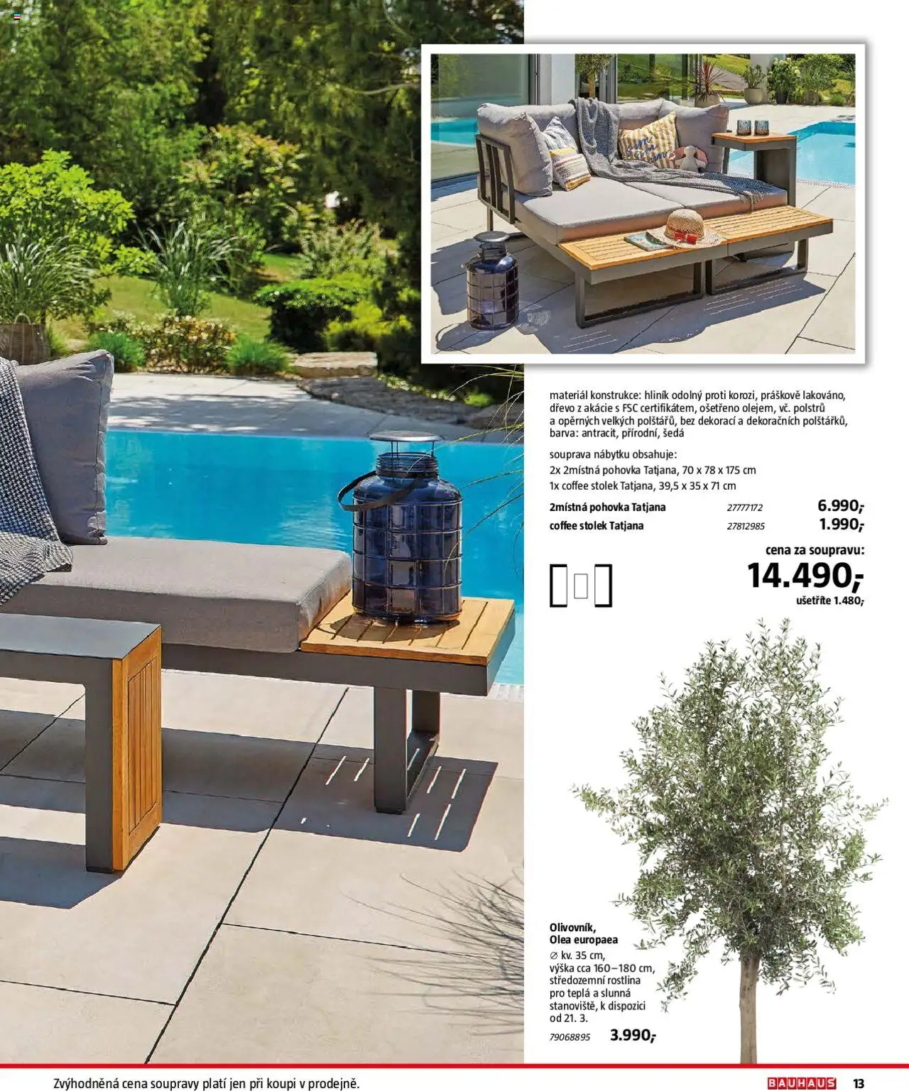 Bauhaus katalog Zahradní nábytek od 01.04.2025 | Strana: 13 | Produkty: Pohovka, Stolek