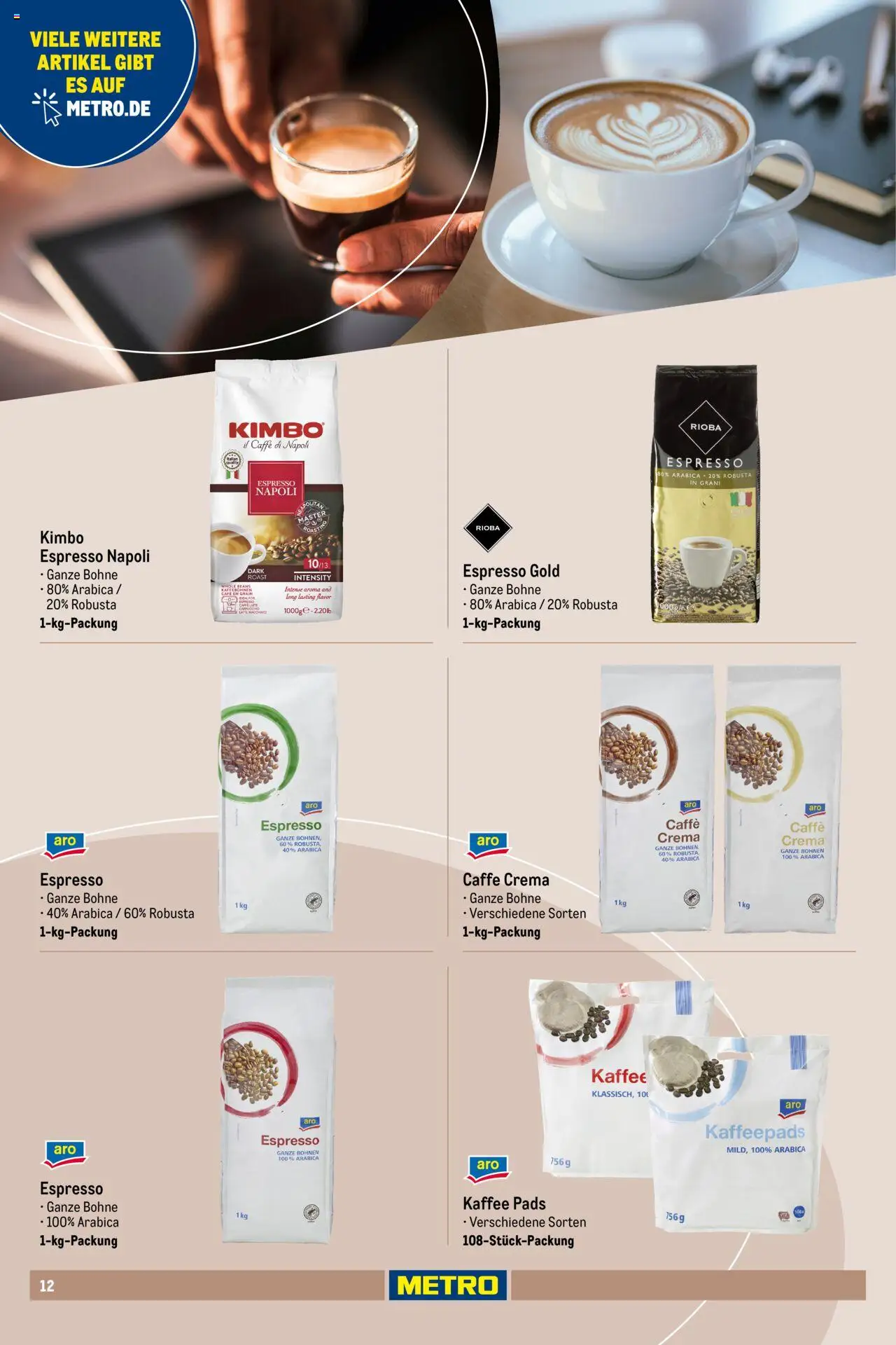 Metro  Office Sortiment – gültig ab 01.10.2025 | Seite: 12 | Produkte: Kaffeepads, Kaffee