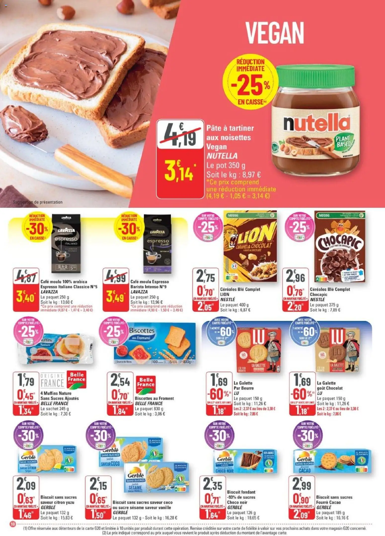 {H1} | Page: 10 | Produits: Muffins, Biscottes, Chocapic, Noisettes