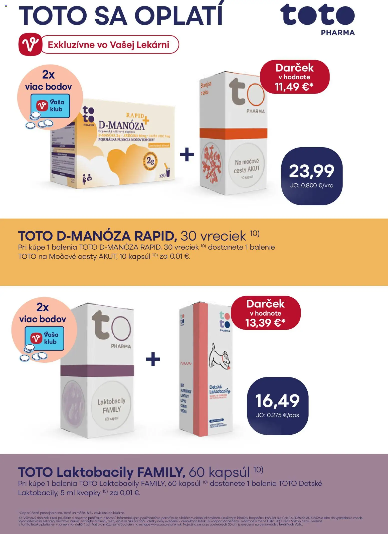 Nové Vaša lekáreň akcie – leták je platný od 01.04.2026 | Strana: 2