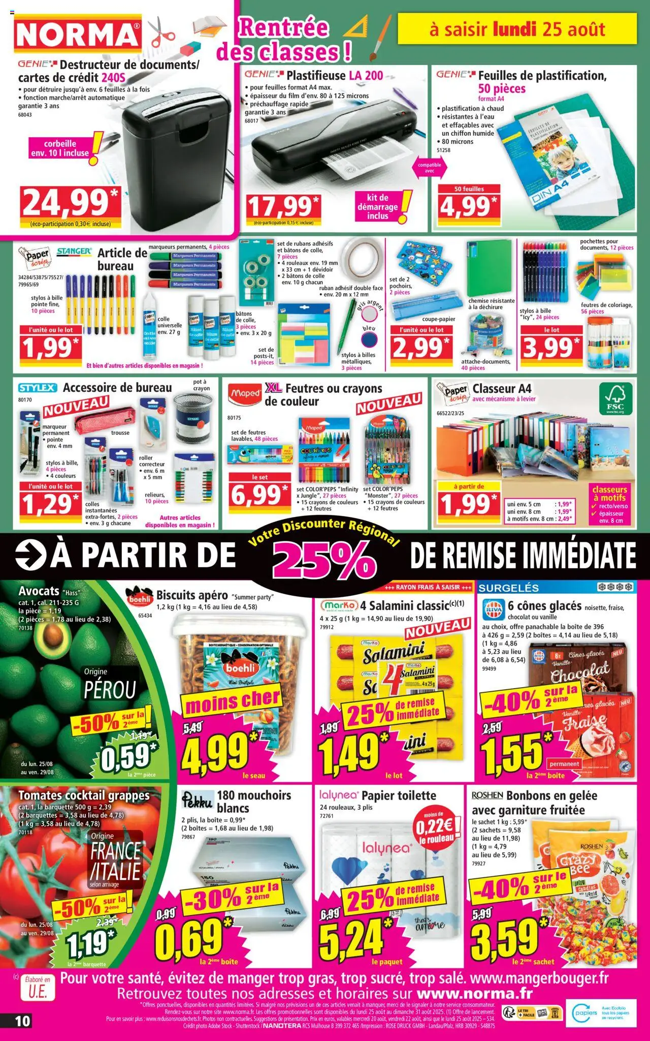  | Page: 10 | Produits: Correcteur, Rouleau, Crayon, Chocolat