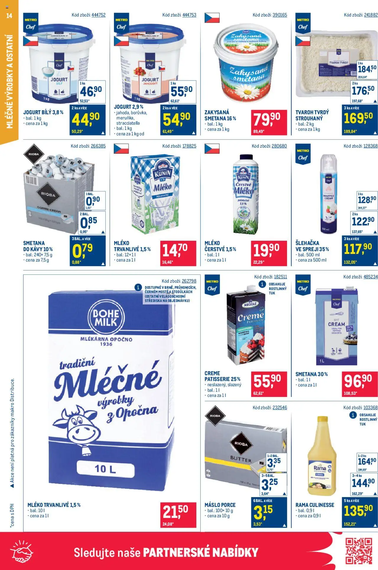 Makro leták - Gastronomie od 13.08.2025 | Strana: 14 | Produkty: Jogurt, Smetana, Rama, Šlehačka