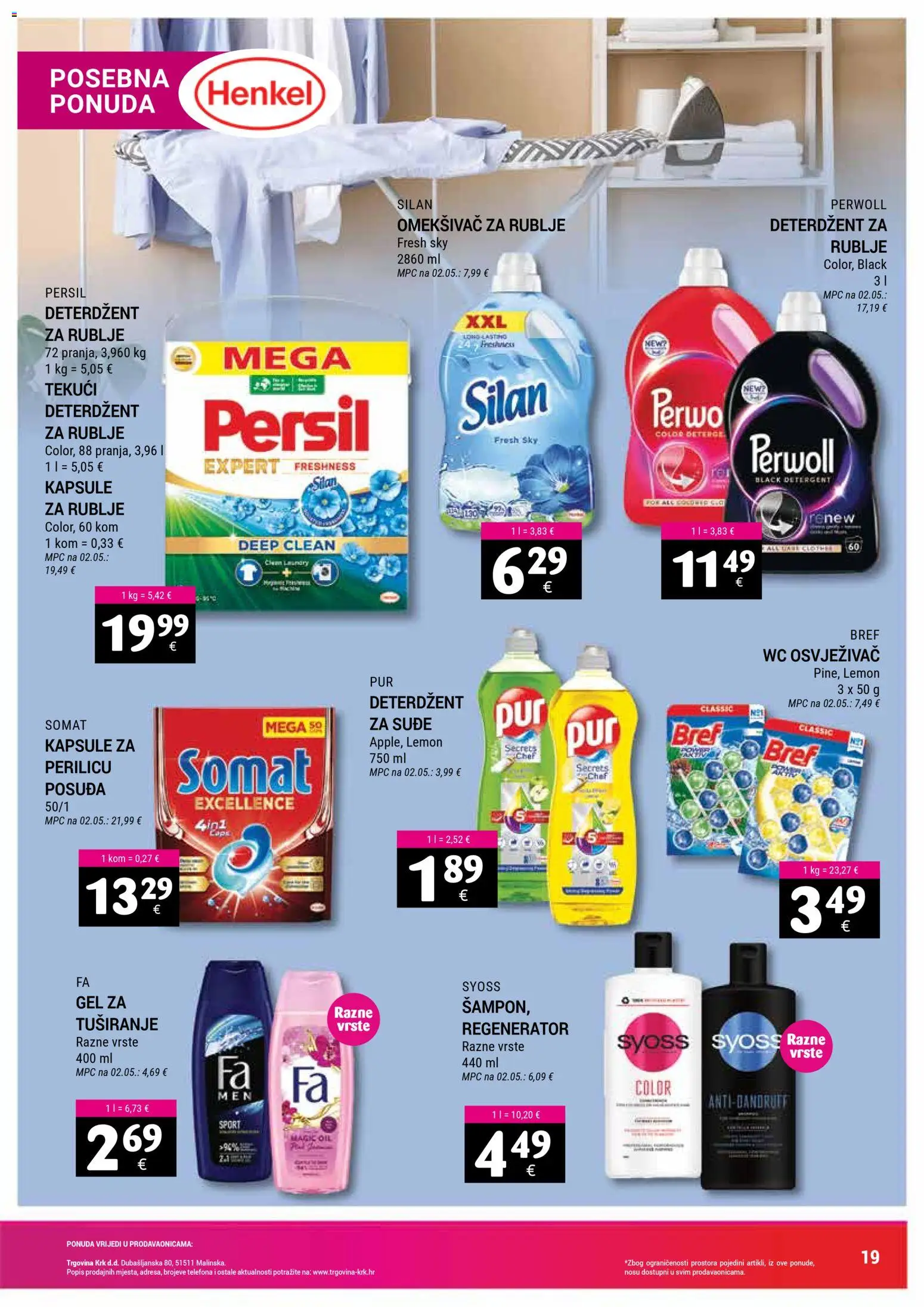 Trgovina Krk katalog | vrijedi od 16.02.2026 | Stranica: 19 | Proizvodi: Regenerator, Deterdžent, Somat, Perwoll