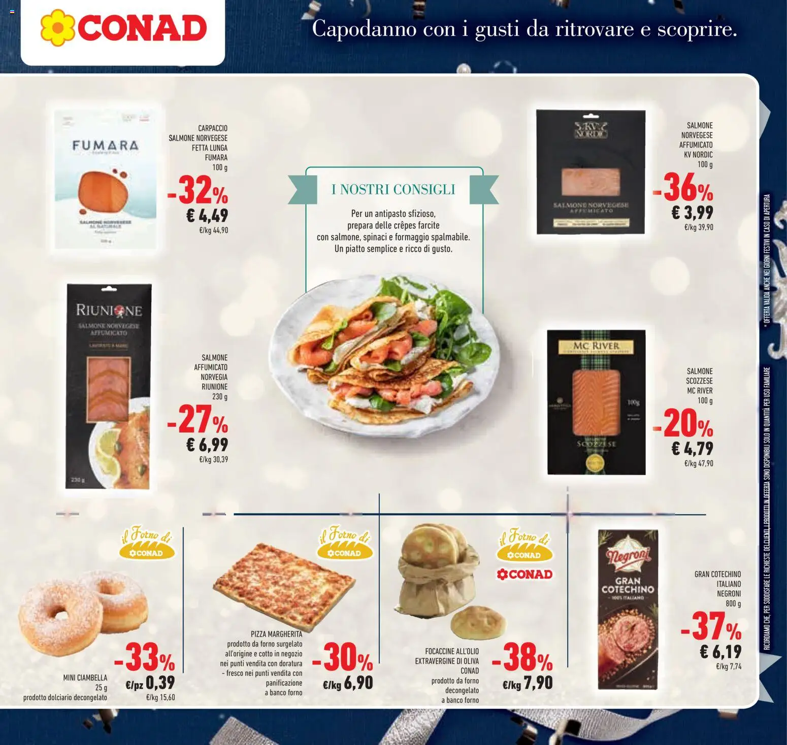 Volantino Conad del 27.12.2025 | Pagina: 15 | Prodotti: Focaccia, Olive, Forno, Il forno