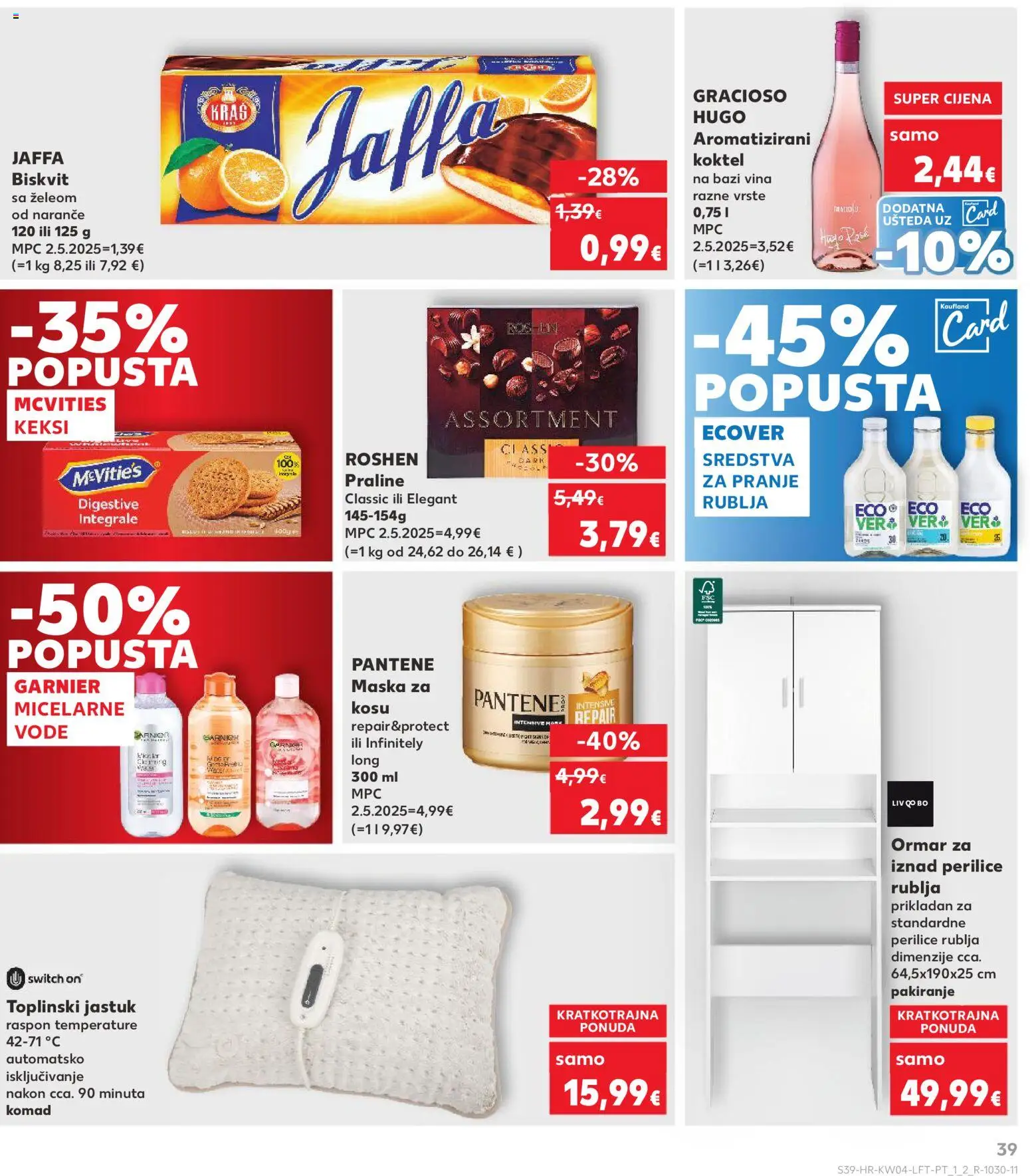 Kaufland katalog | vrijedi od 21.01.2026 | Stranica: 39 | Proizvodi: Perilice rublja, Praline, Maska za kosu, Garnier