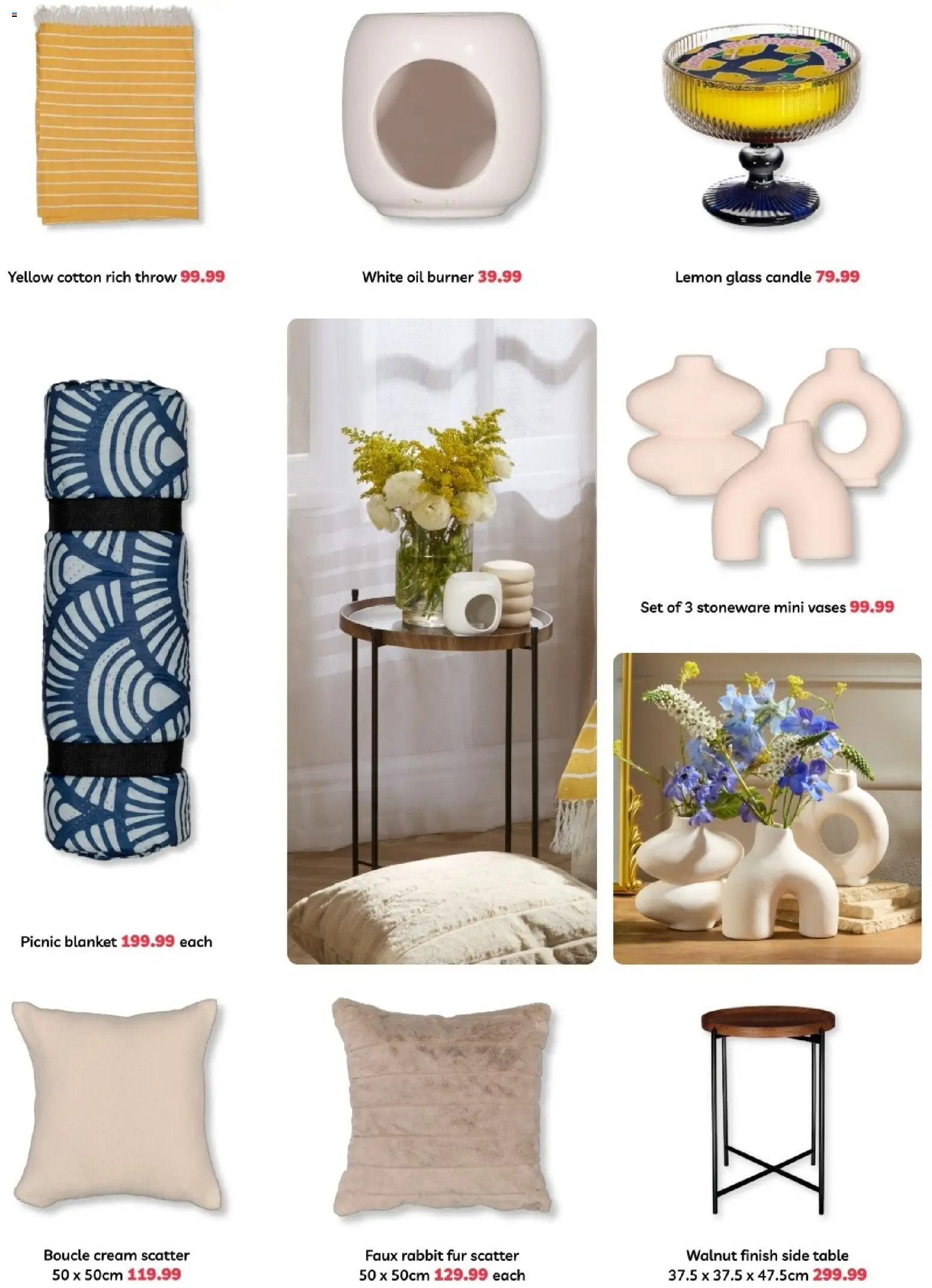 New PEP Stores catalogue – valid from 24.10.2025 | Page: 7 | Products: Side table, Blanket, Cream, Lemon