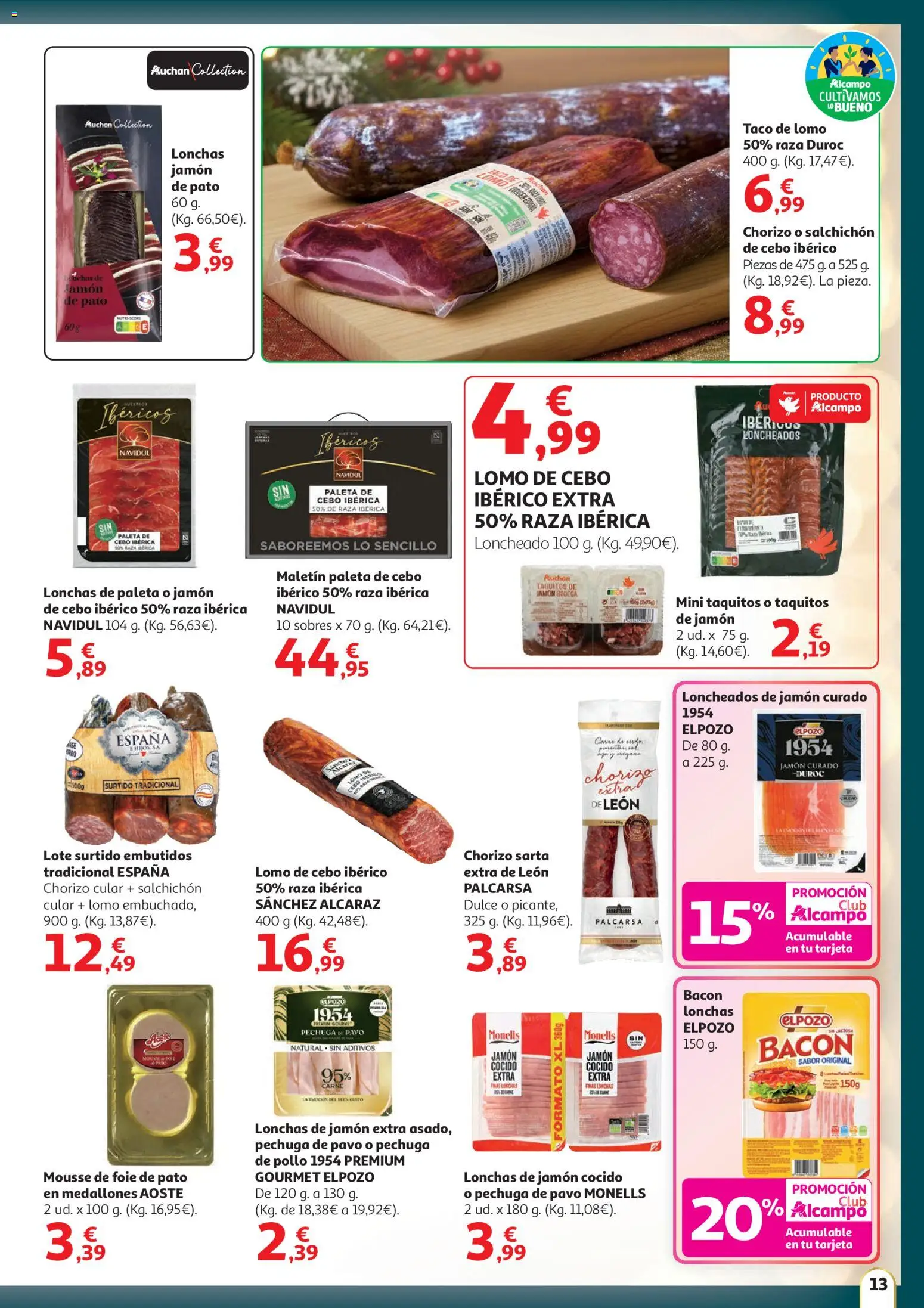 Alcampo - HP catalan  │ válido desde el 11.12.2025 | Página: 13 | Productos: Mousse, Jamón ibérico, Jamón cocido, Loncheado