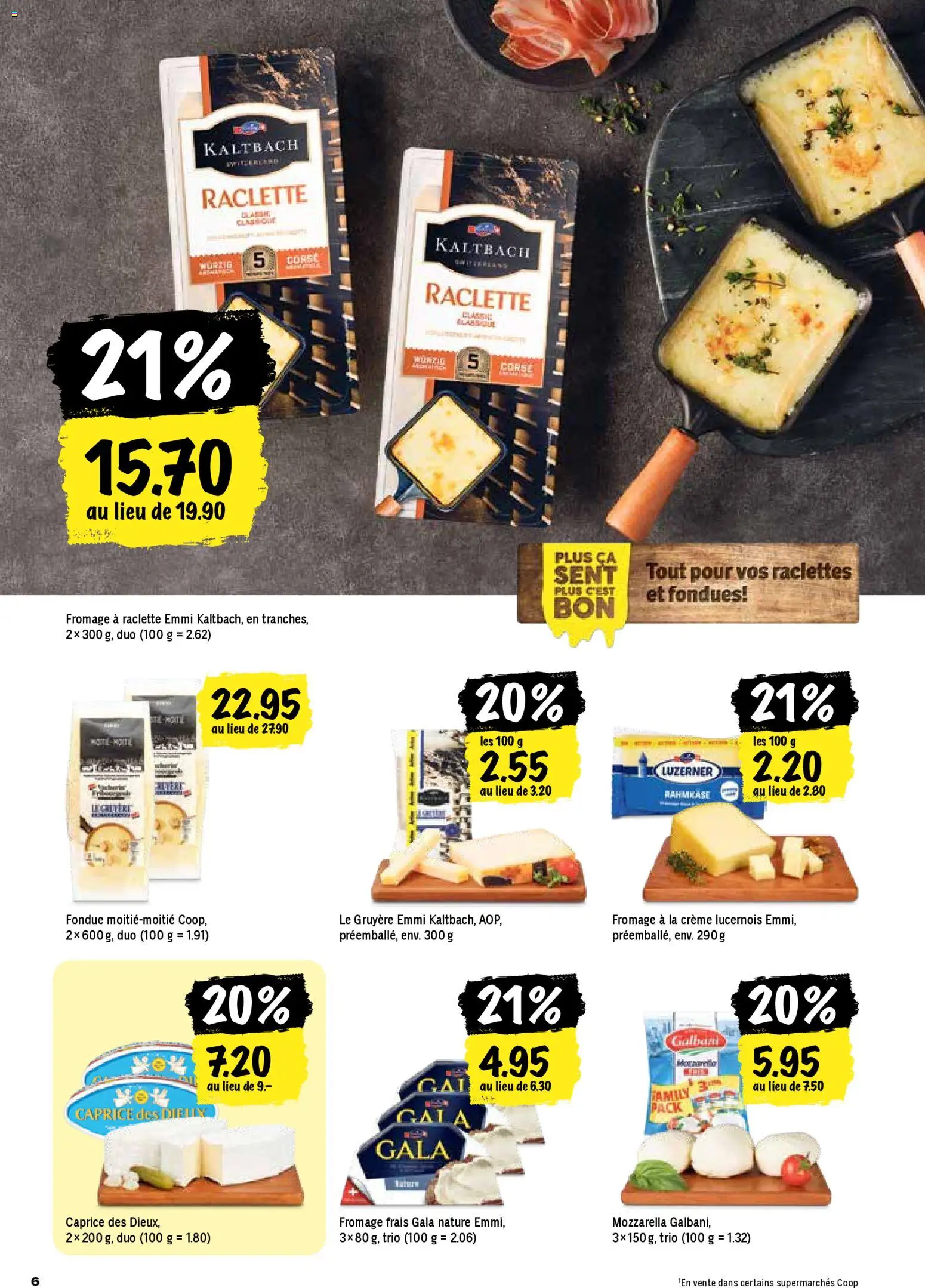 Coop - Les actions de la semaine – gültig ab 15.01.2026 | Seite: 6 | Produkte: Raclette, Fondue, Creme