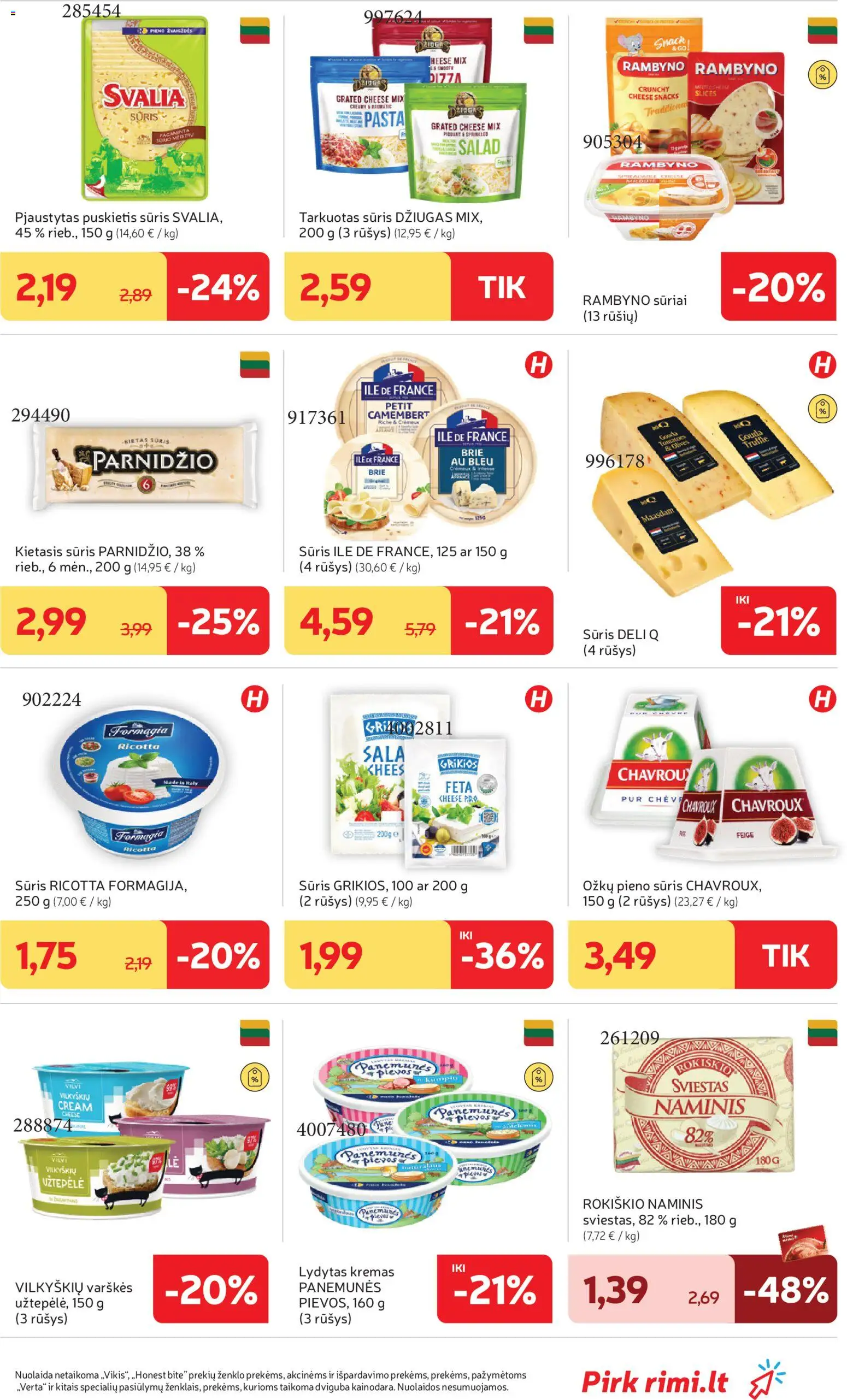 Rimi akcijos nuo 21.04.2026 | Puslapis: 19 | Prekių: Užtepėlė, Kremas, Sūris, Sviestas