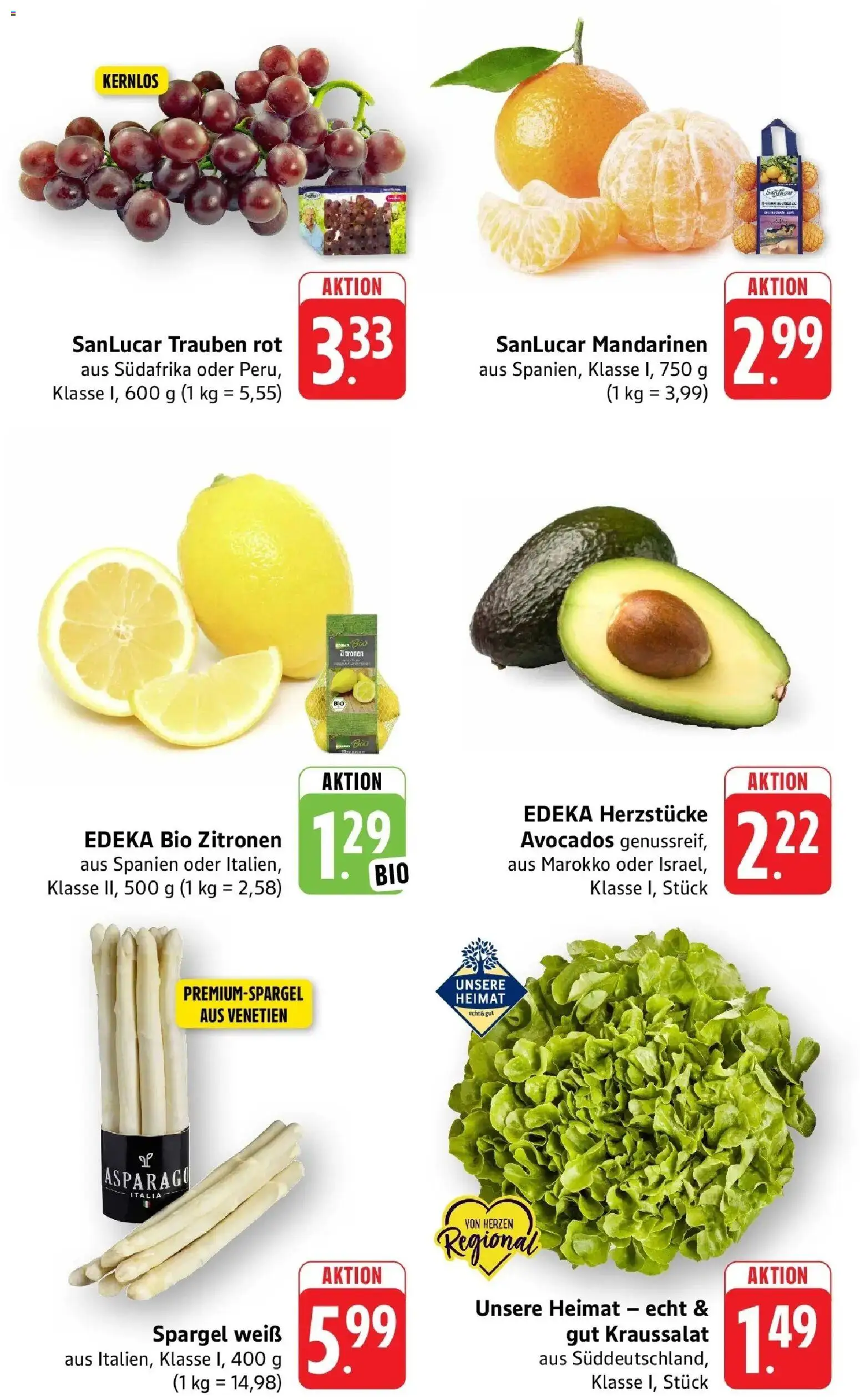 Edeka prospekt Gengenbach	 – gültig ab 15.03.2026 | Seite: 2 | Produkte: Trauben, Mandarinen, Spargel, Zitronen