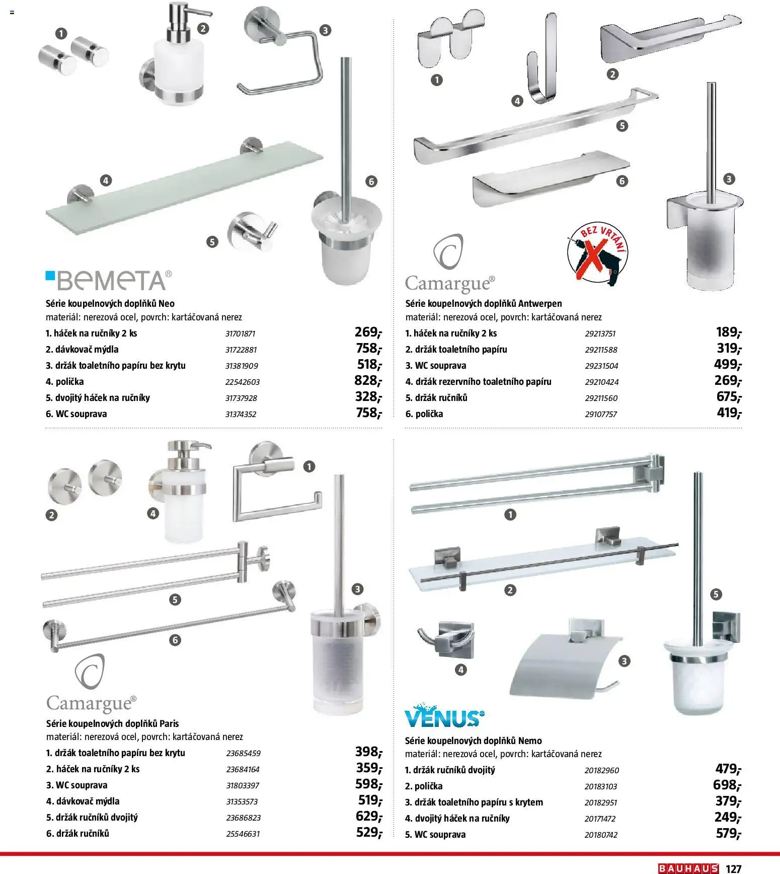 Bauhaus katalog Sanita od 03.11.2025 | Strana: 127 | Produkty: Polička, Dávkovač, Ručníky, Wc