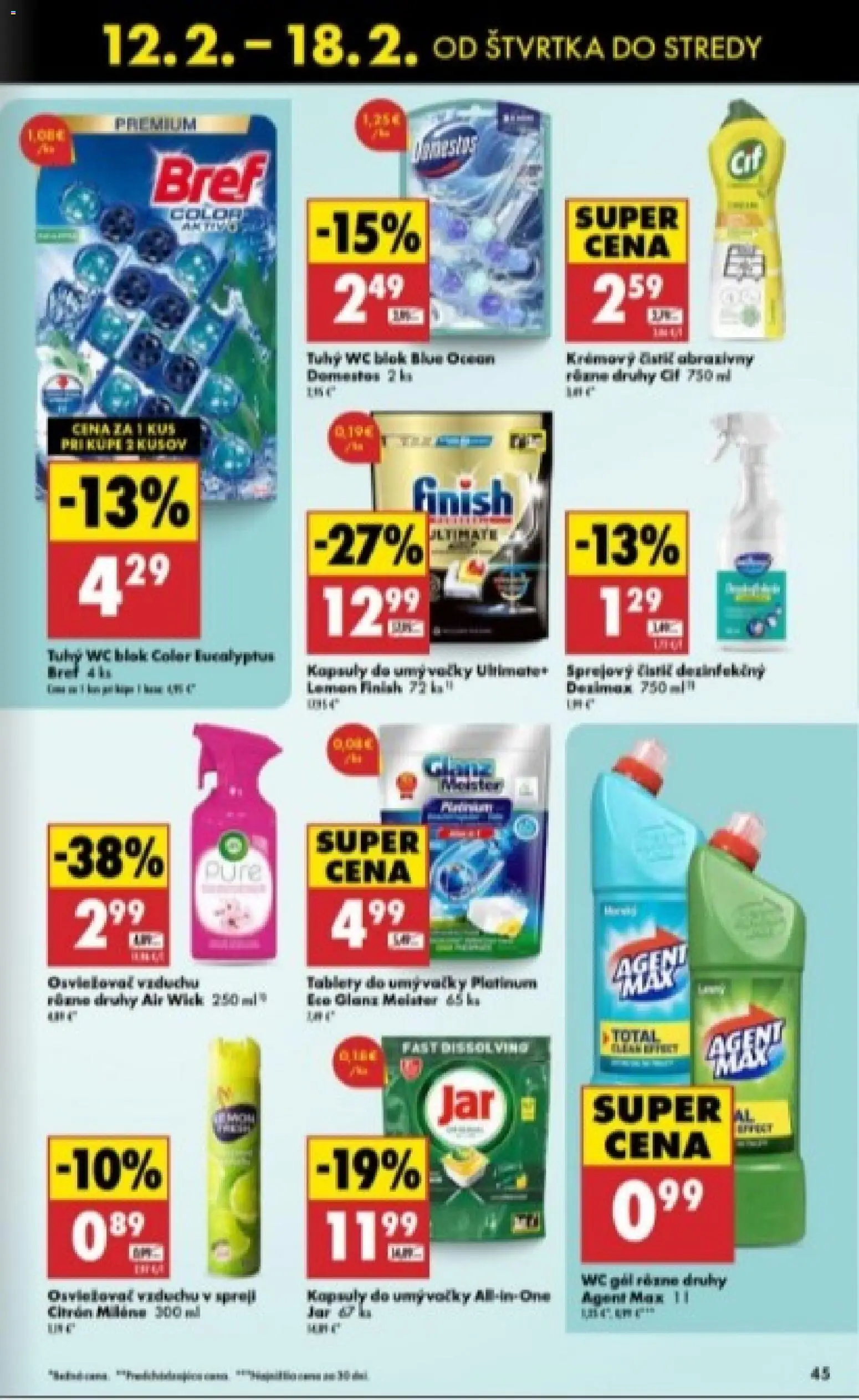 Nové Biedronka akcie – leták je platný od 12.02.2026 | Strana: 45 | Produkty: Wc, Wc blok, Jar