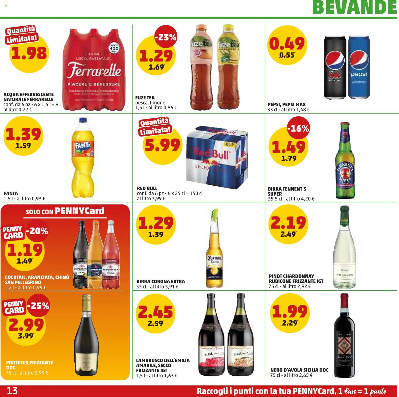 Volantino PENNY del 23.04.2026 | Pagina: 13 | Prodotti: Tennent's, Birra, Acqua, Pepsi