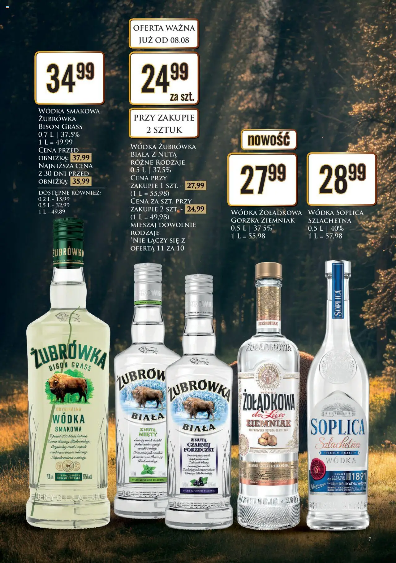 Dino Gazetka alkoholowa od 11.08.2025 | Strona: 7 | Produkty: Żubrówka, Zapach, Vodka, Wódka
