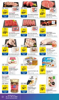 Náhled letáku Tesco Kachna mražená, 2,3 kg, různé kalibry od 25.03.2026 | Strana: 28 | Produkty: Vepřová pečeně, Salát, Mleté maso, Kachna