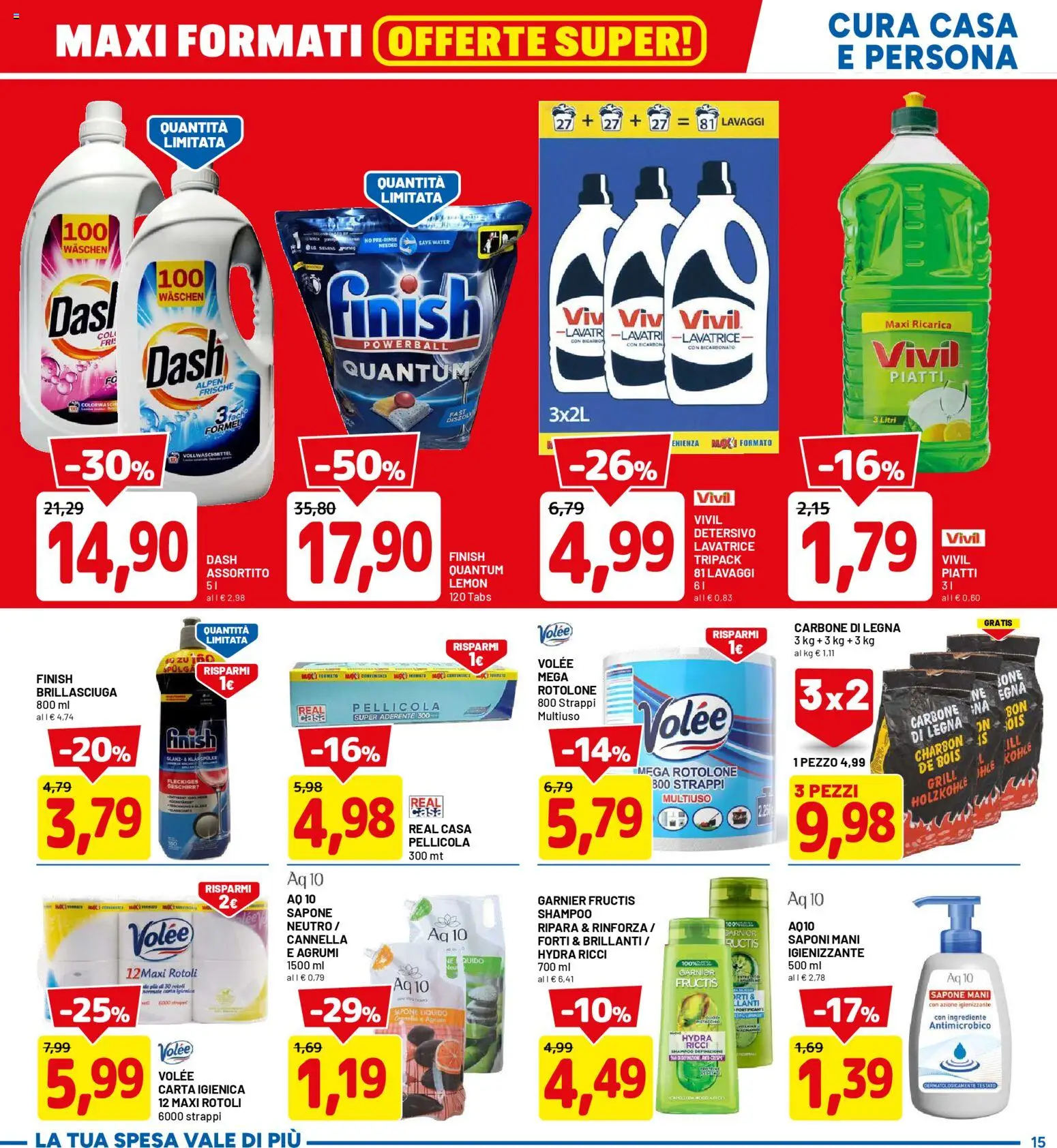 Volantino D Più del 20.04.2026 | Pagina: 15 | Prodotti: Sapone, Bicarbonato, Agrumi, Pellicola