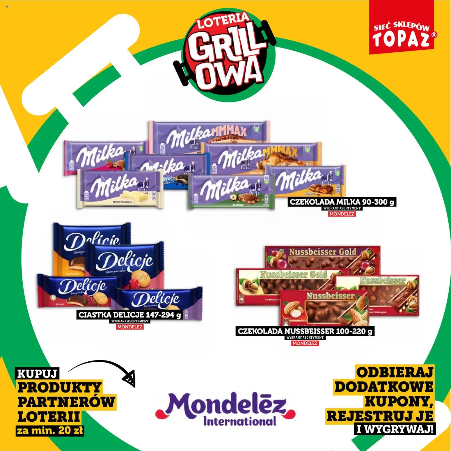 Topaz gazetka - Kupuj, Grilluj I Wygrywaj od 20.04.2026 | Strona: 47 | Produkty: Grill, Czekolada milka, Milka, Czekolada