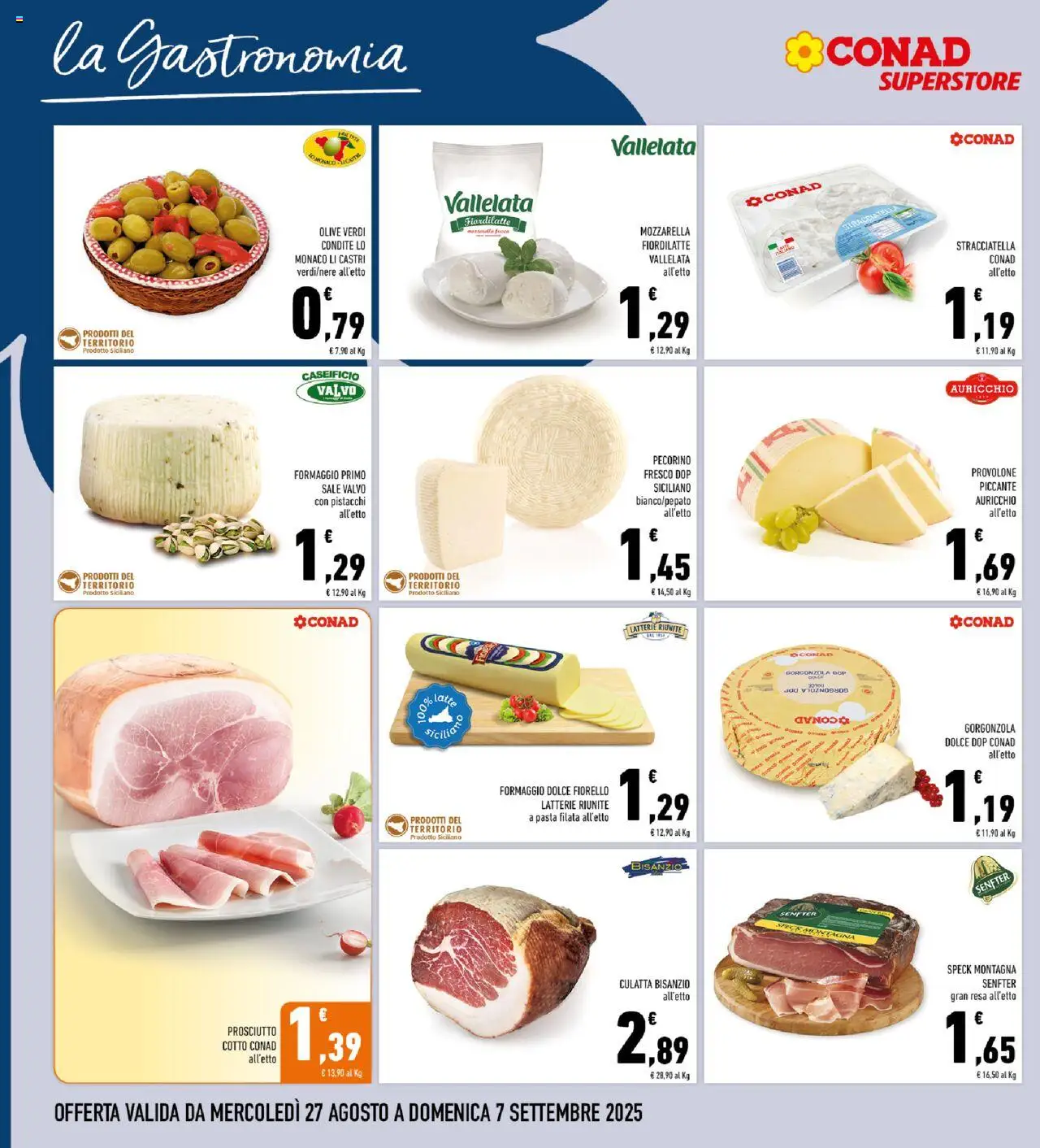 Volantino Conad del 27.08.2025 | Pagina: 6 | Prodotti: Speck, Prosciutto Cotto, Latte, Pistacchi