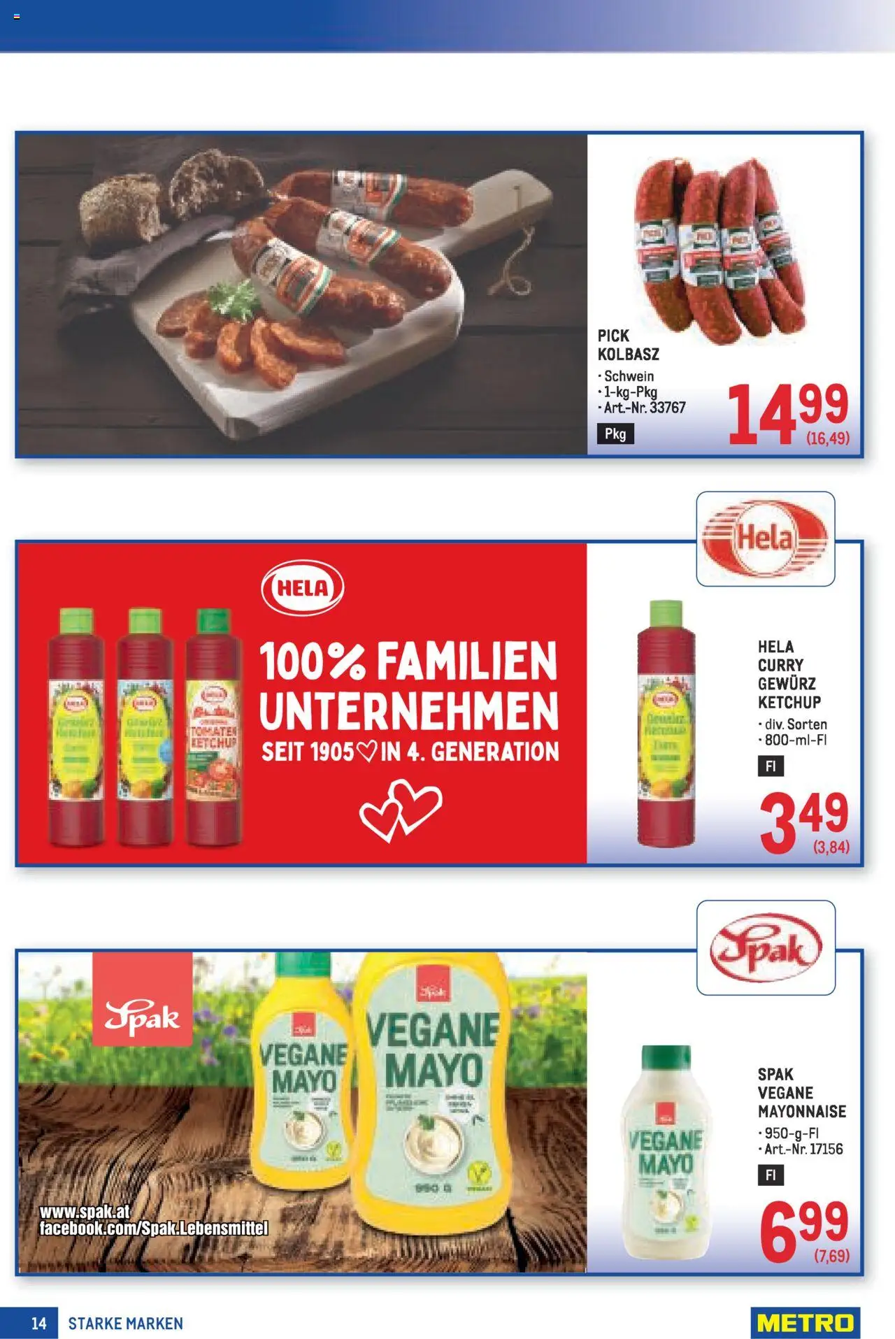 Metro - METRO AT - Starke Marken gültig ab 16.10.2025 | Seite: 14 | Produkte: Ketchup, Mayonnaise, Tomaten
