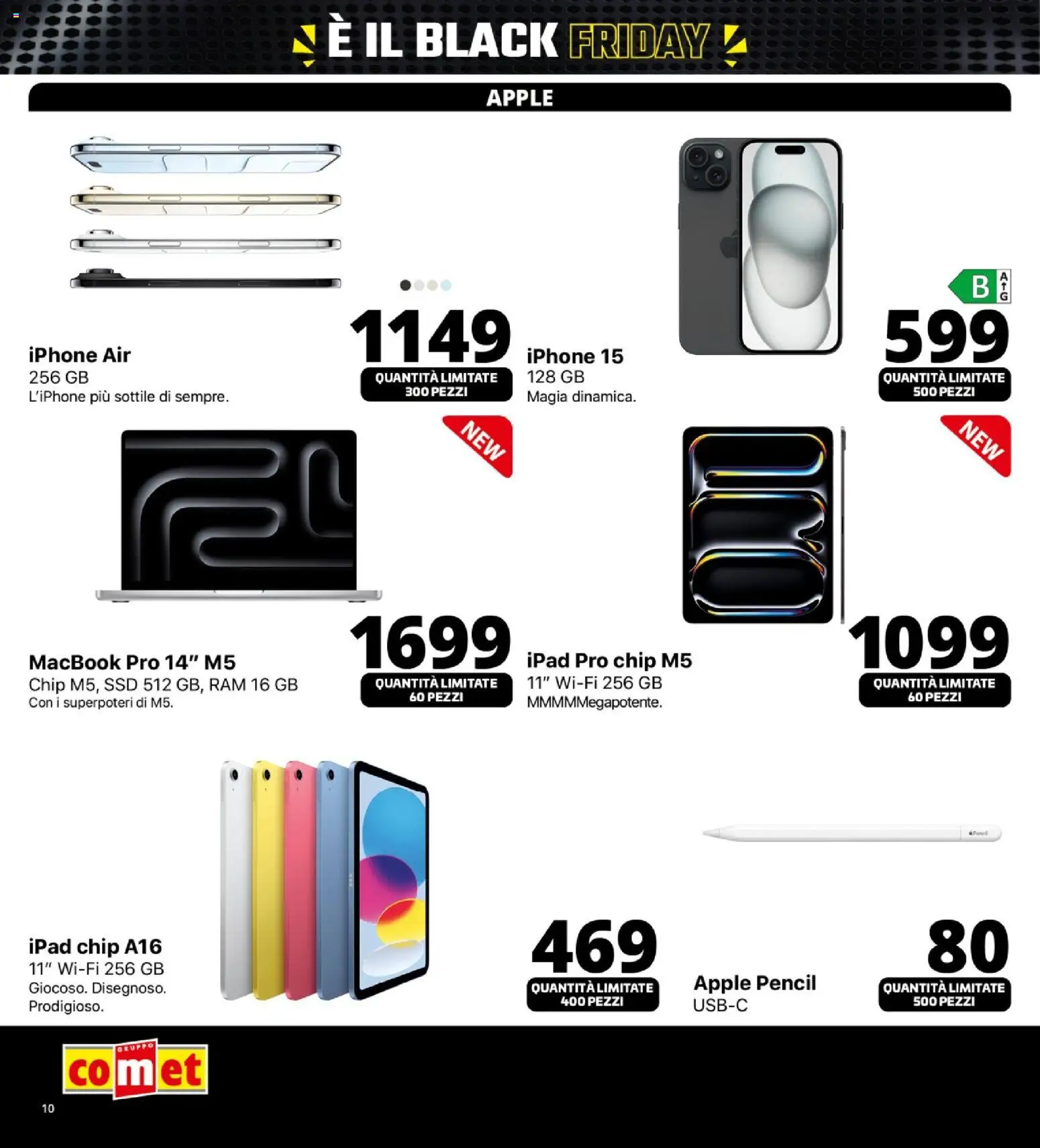 Volantino Comet del 13.11.2025 | Pagina: 10 | Prodotti: Iphone, Ipad, Macbook