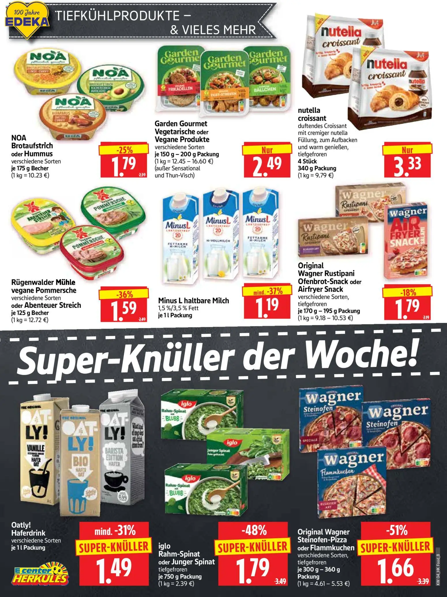 HERKULES Prospekt 	 – gültig ab 19.01.2026 | Seite: 8 | Produkte: Milch, Iglo, Haferdrink, Croissant